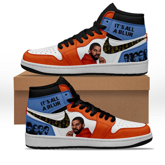 Ideafootwear It's All a Blur AJ1 High Sneakers Shoes For Men And Women