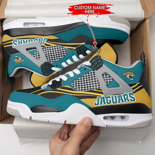 Ideafootwear Jacksonville Jaguars AJ4 Sneakers Shoes For Men And Women