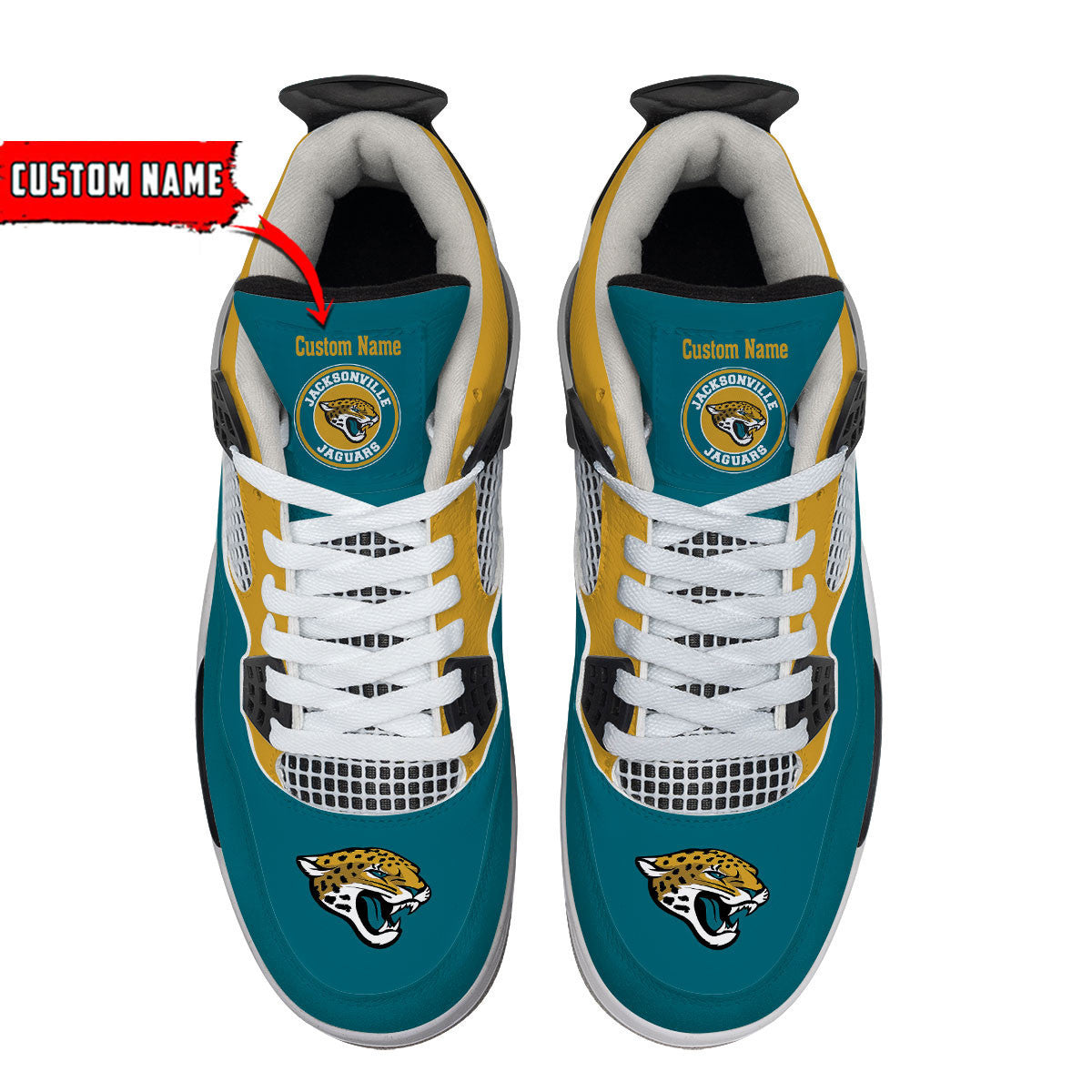Ideafootwear Jacksonville Jaguars AJ4 Sneakers Shoes For Men And Women