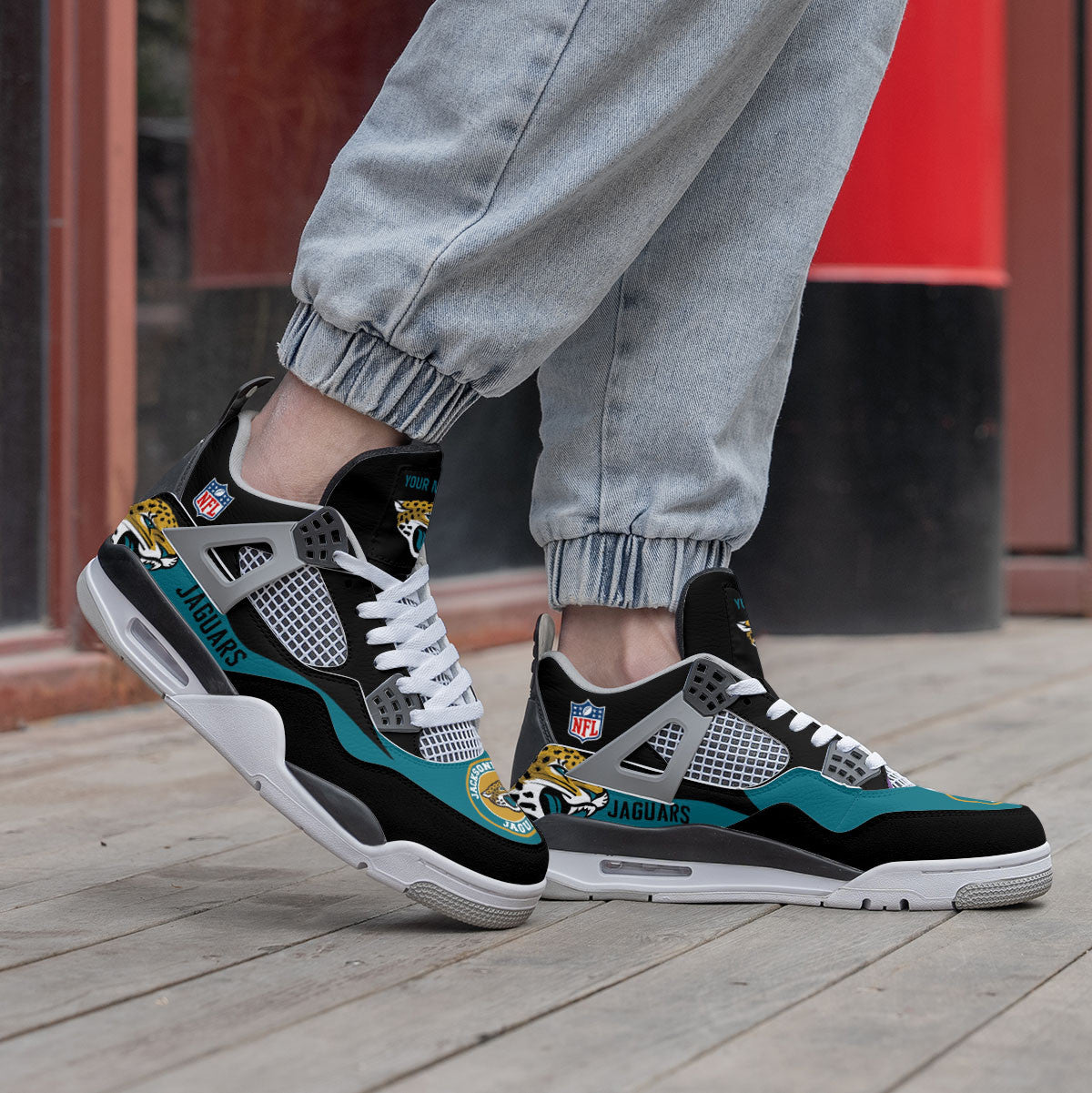 Ideafootwear Jacksonville Jaguars AJ4 Sneakers Shoes For Men And Women