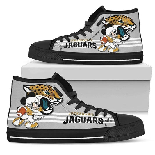 Ideafootwear Jacksonville Jaguars High Top Canvas Sneakers Shoes For Men And Women