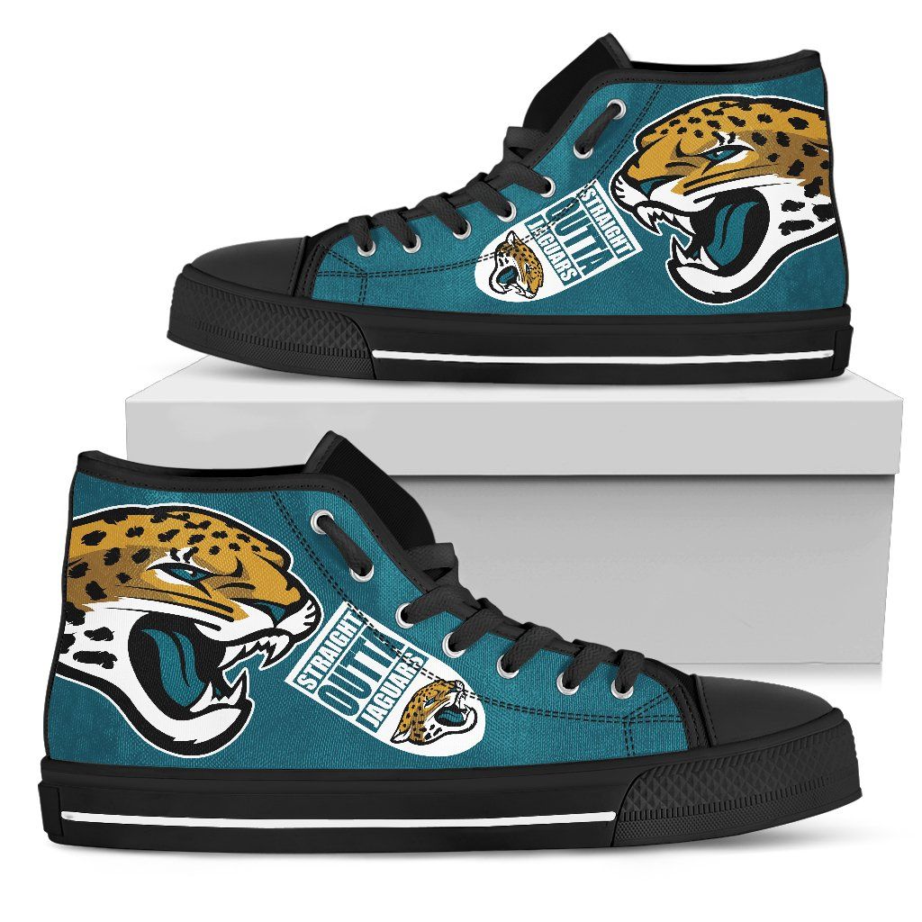 Ideafootwear Jacksonville Jaguars High Top Canvas Sneakers Shoes For Men And Women