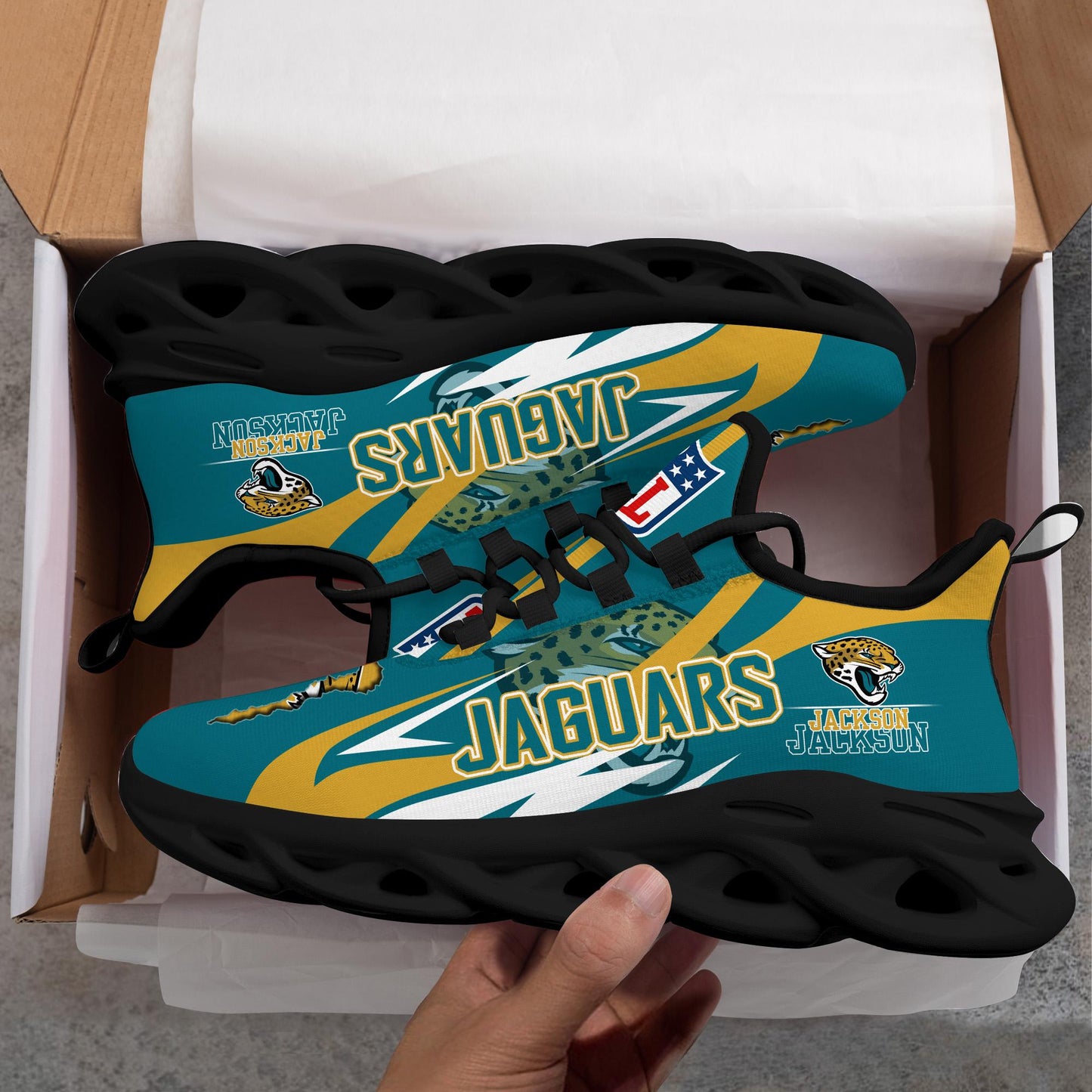 Ideafootwear Jacksonville Jaguars Max Soul Shoes Sneakers For Men And Women