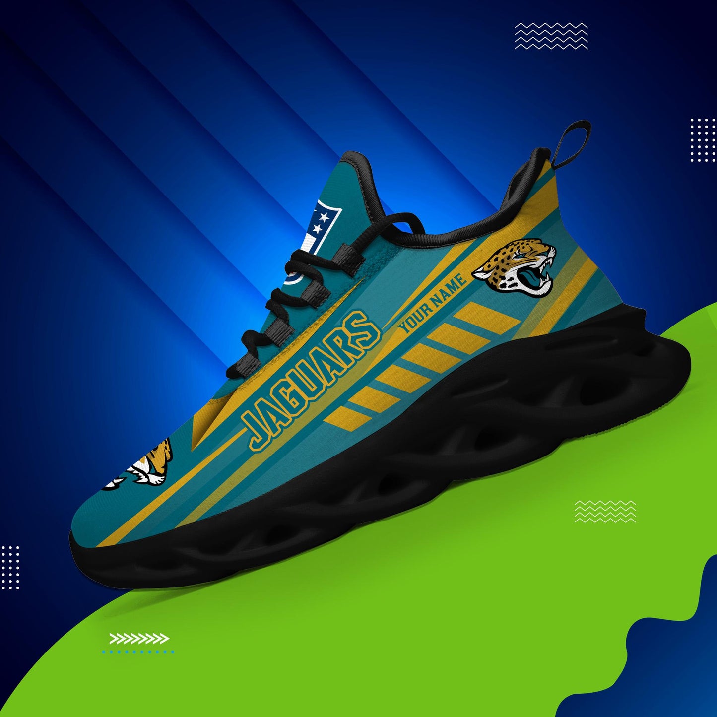 Ideafootwear Jacksonville Jaguars Max Soul Shoes Sneakers For Men And Women