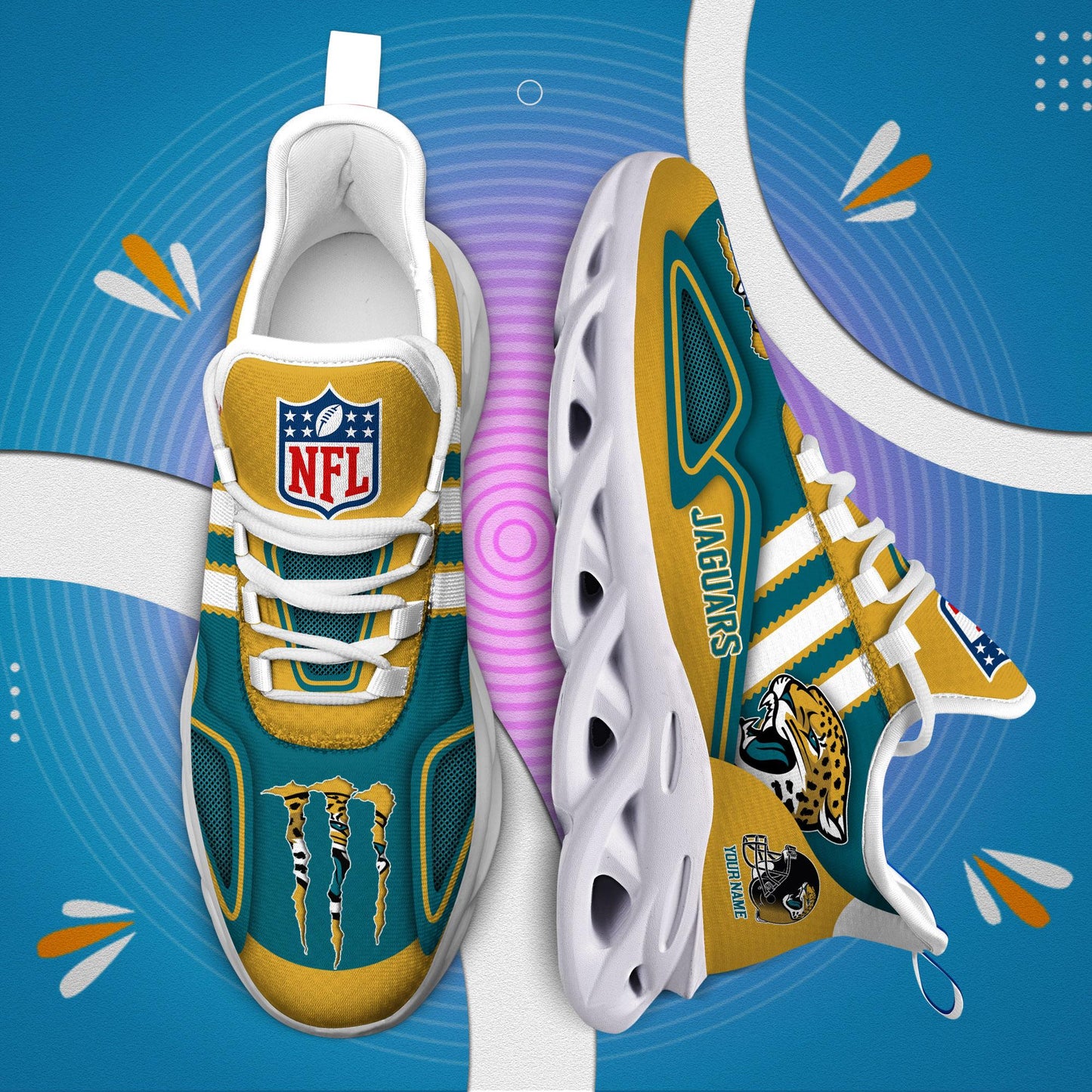 Ideafootwear Jacksonville Jaguars Max Soul Shoes Sneakers For Men And Women