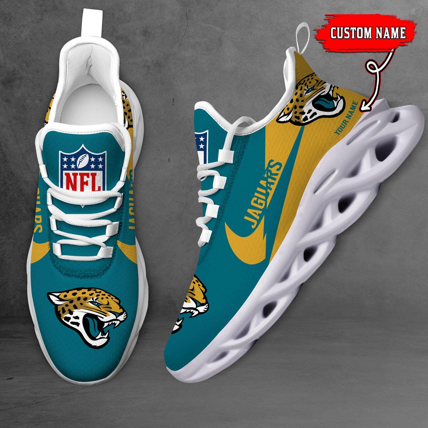 Ideafootwear Jacksonville Jaguars Max Soul Shoes Sneakers For Men And Women