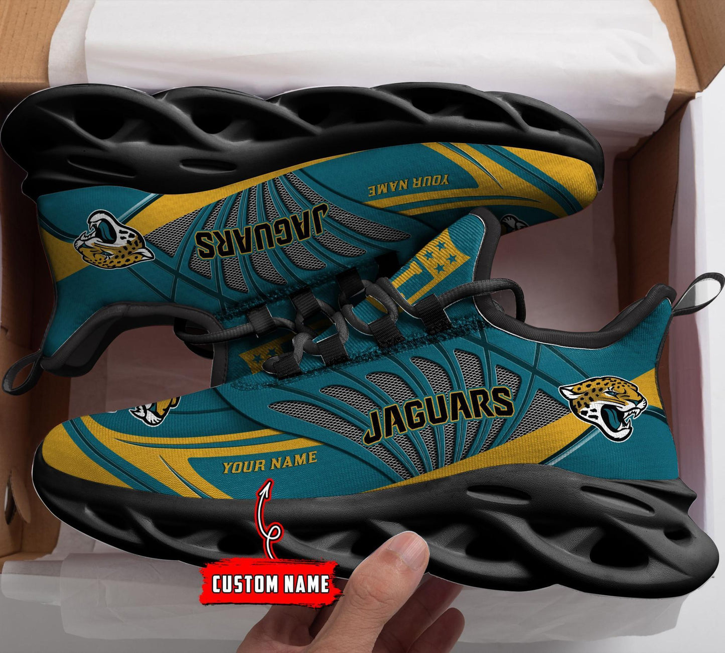 Ideafootwear Jacksonville Jaguars Max Soul Shoes Sneakers For Men And Women