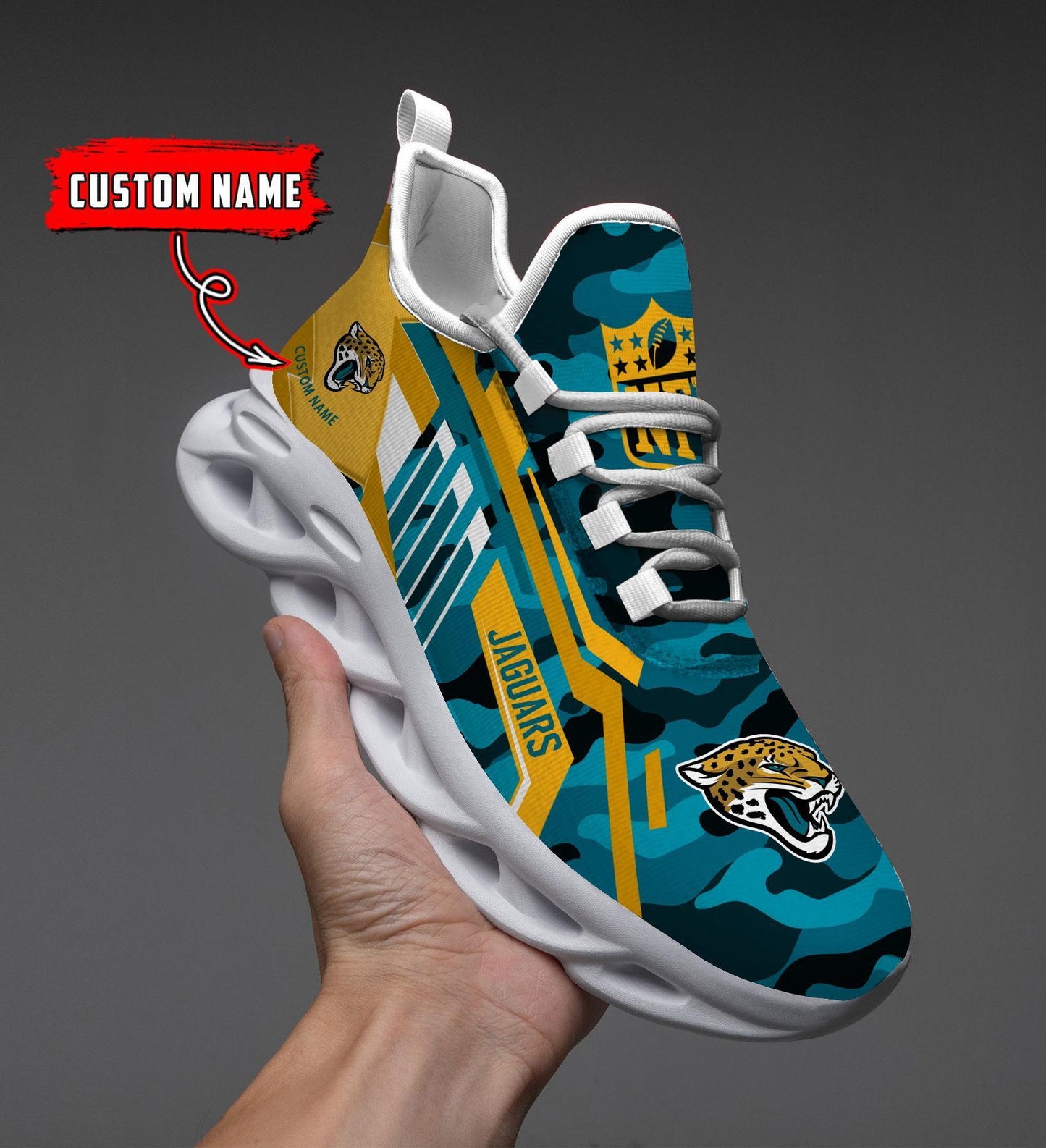 Ideafootwear Jacksonville Jaguars Max Soul Shoes Sneakers For Men And Women