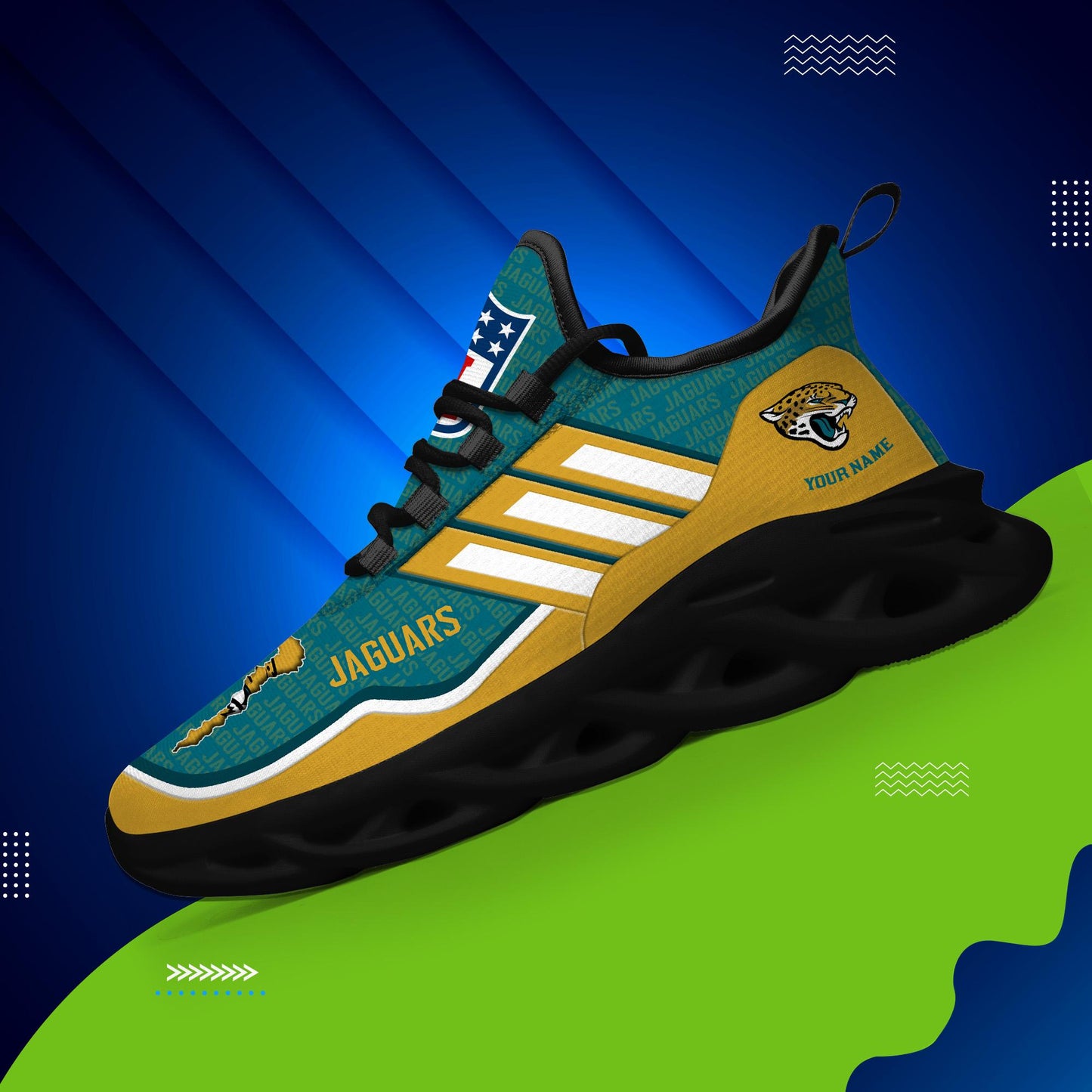 Ideafootwear Jacksonville Jaguars Max Soul Shoes Sneakers For Men And Women