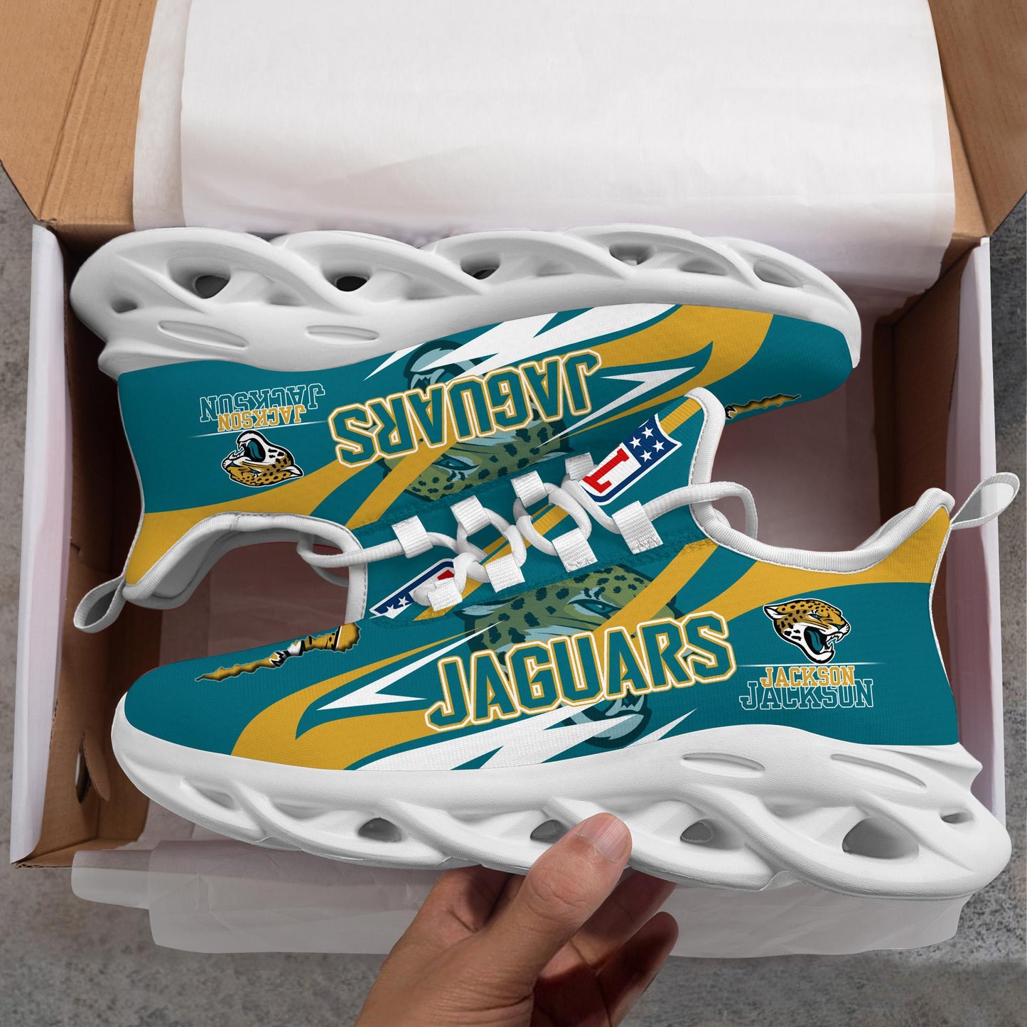 Ideafootwear Jacksonville Jaguars Max Soul Shoes Sneakers For Men And Women
