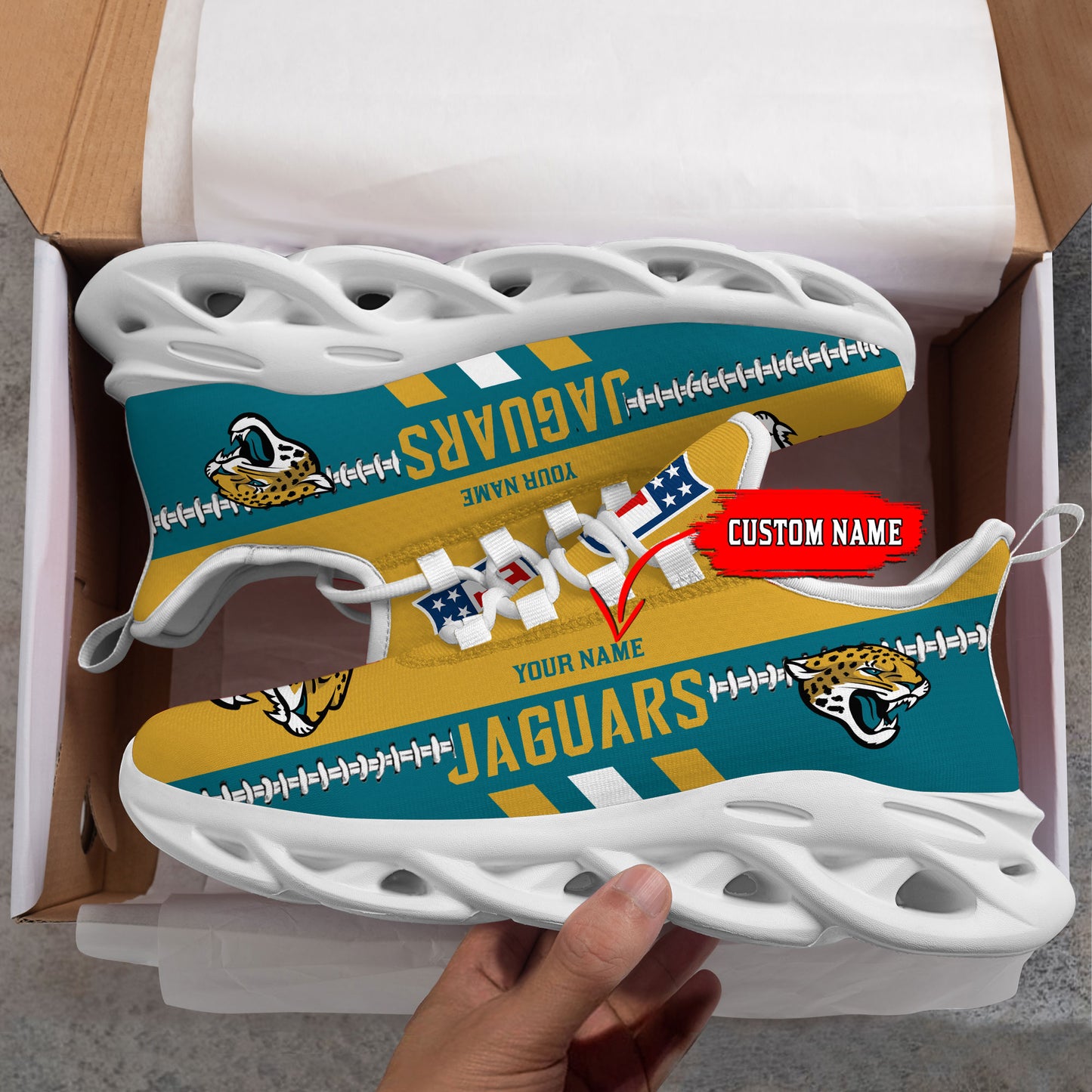 Ideafootwear Jacksonville Jaguars Max Soul Shoes Sneakers For Men And Women