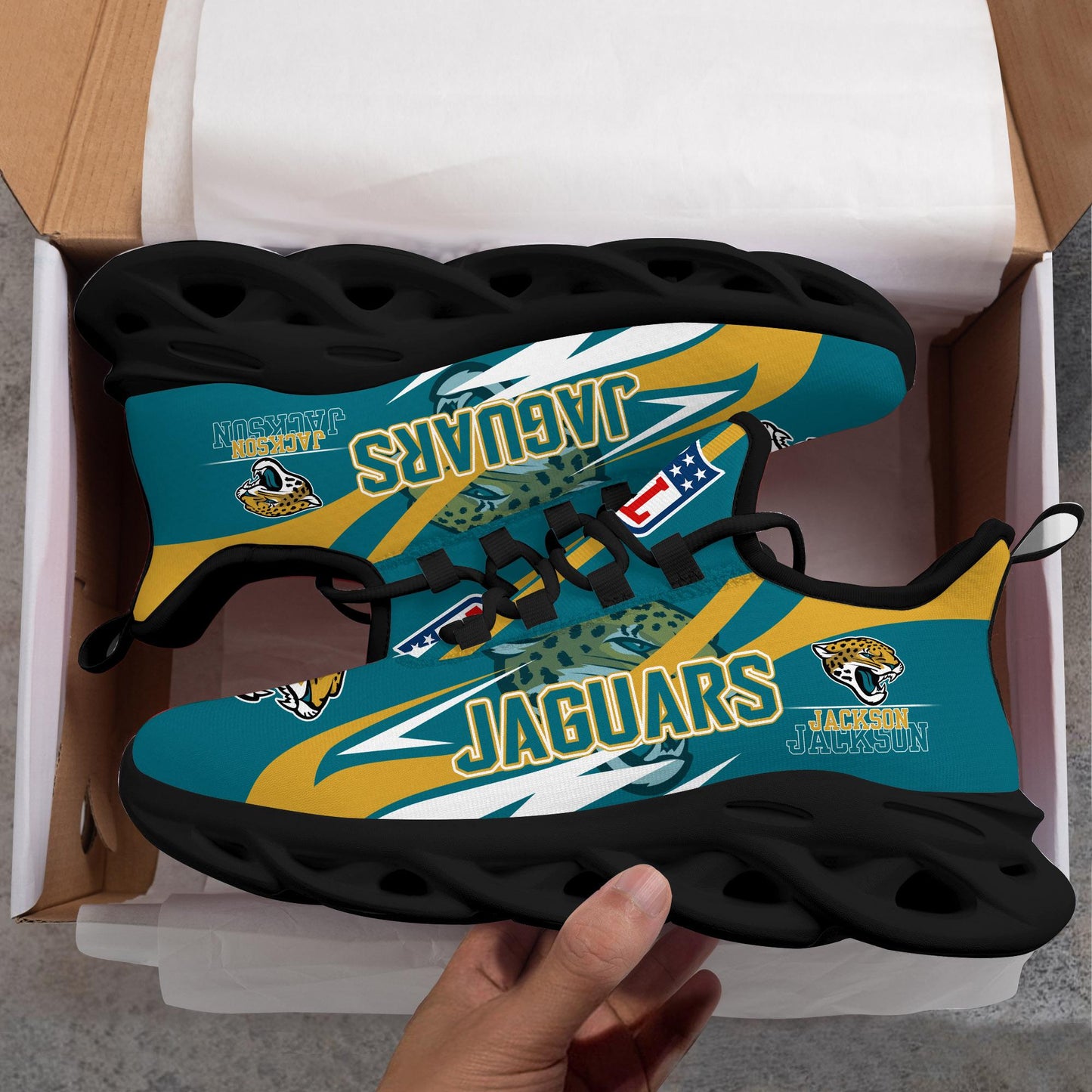 Ideafootwear Jacksonville Jaguars Max Soul Shoes Sneakers For Men And Women