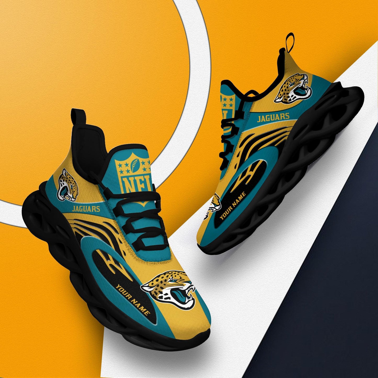 Ideafootwear Jacksonville Jaguars Max Soul Shoes Sneakers For Men And Women
