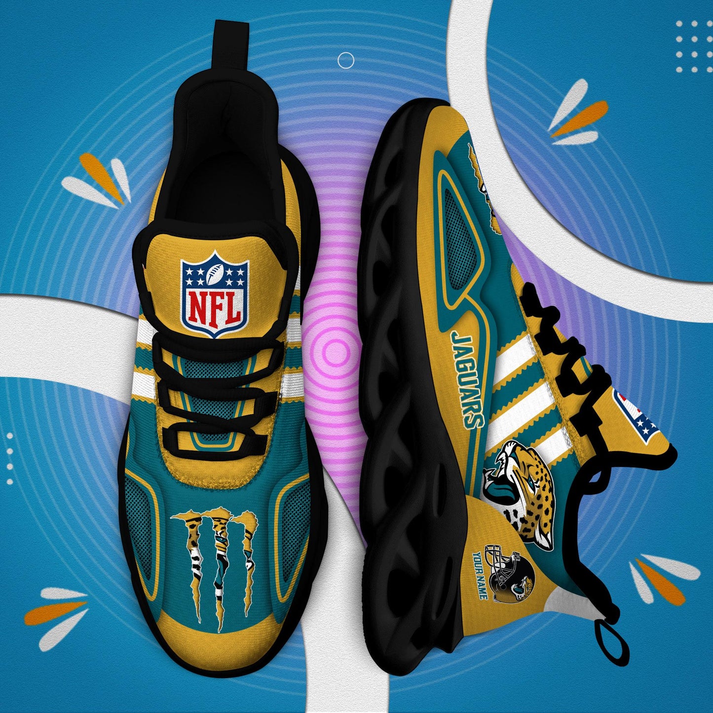 Ideafootwear Jacksonville Jaguars Max Soul Shoes Sneakers For Men And Women