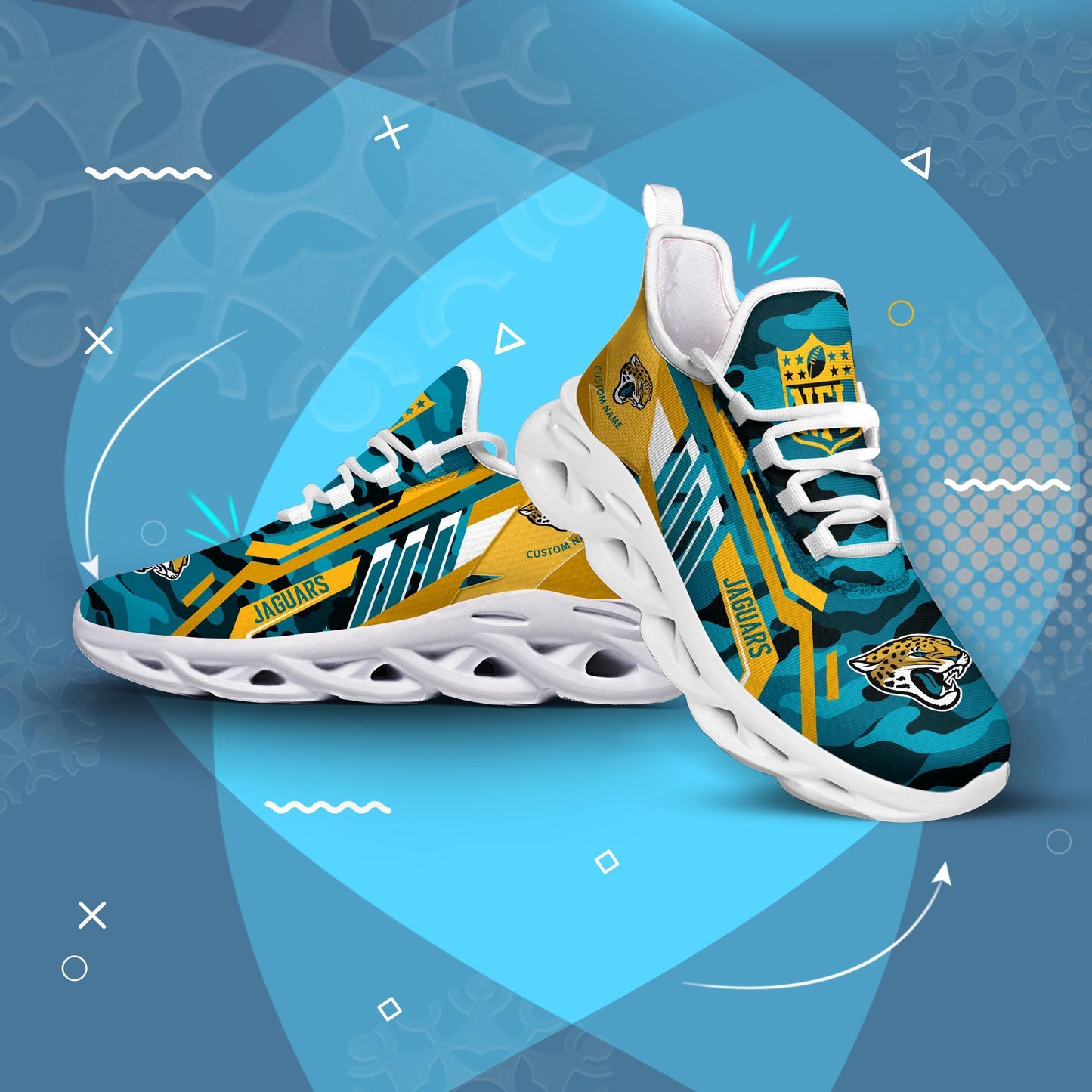 Ideafootwear Jacksonville Jaguars Max Soul Shoes Sneakers For Men And Women