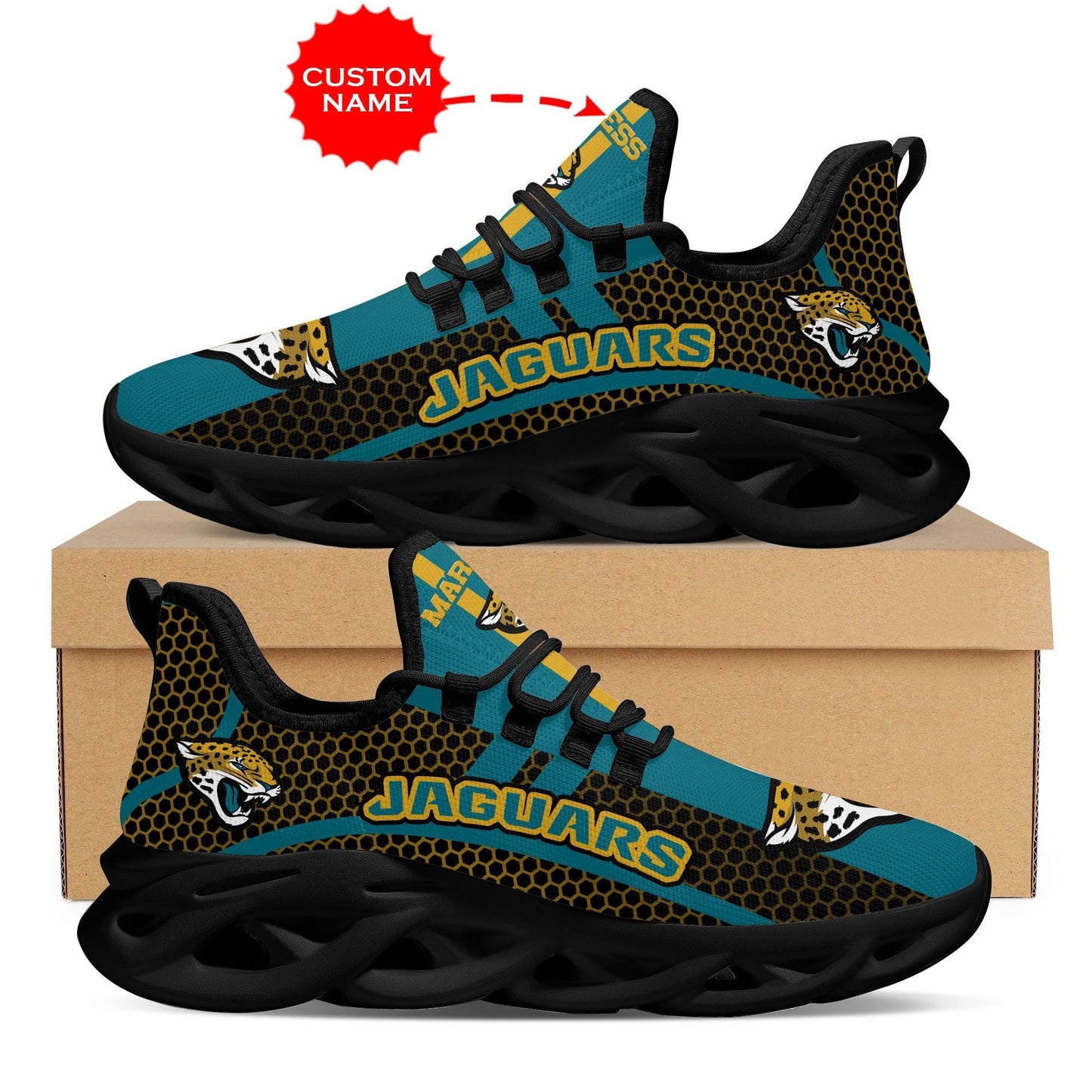 Ideafootwear Jacksonville Jaguars Max Soul Shoes Sneakers For Men And Women