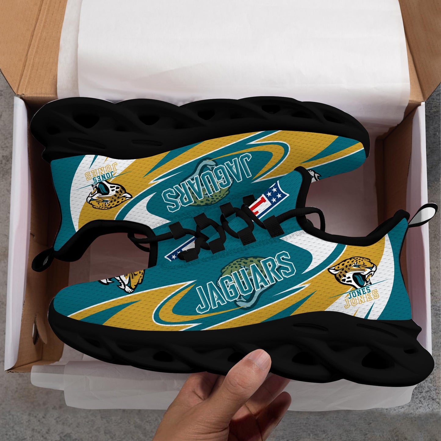 Ideafootwear Jacksonville Jaguars Max Soul Shoes Sneakers For Men And Women