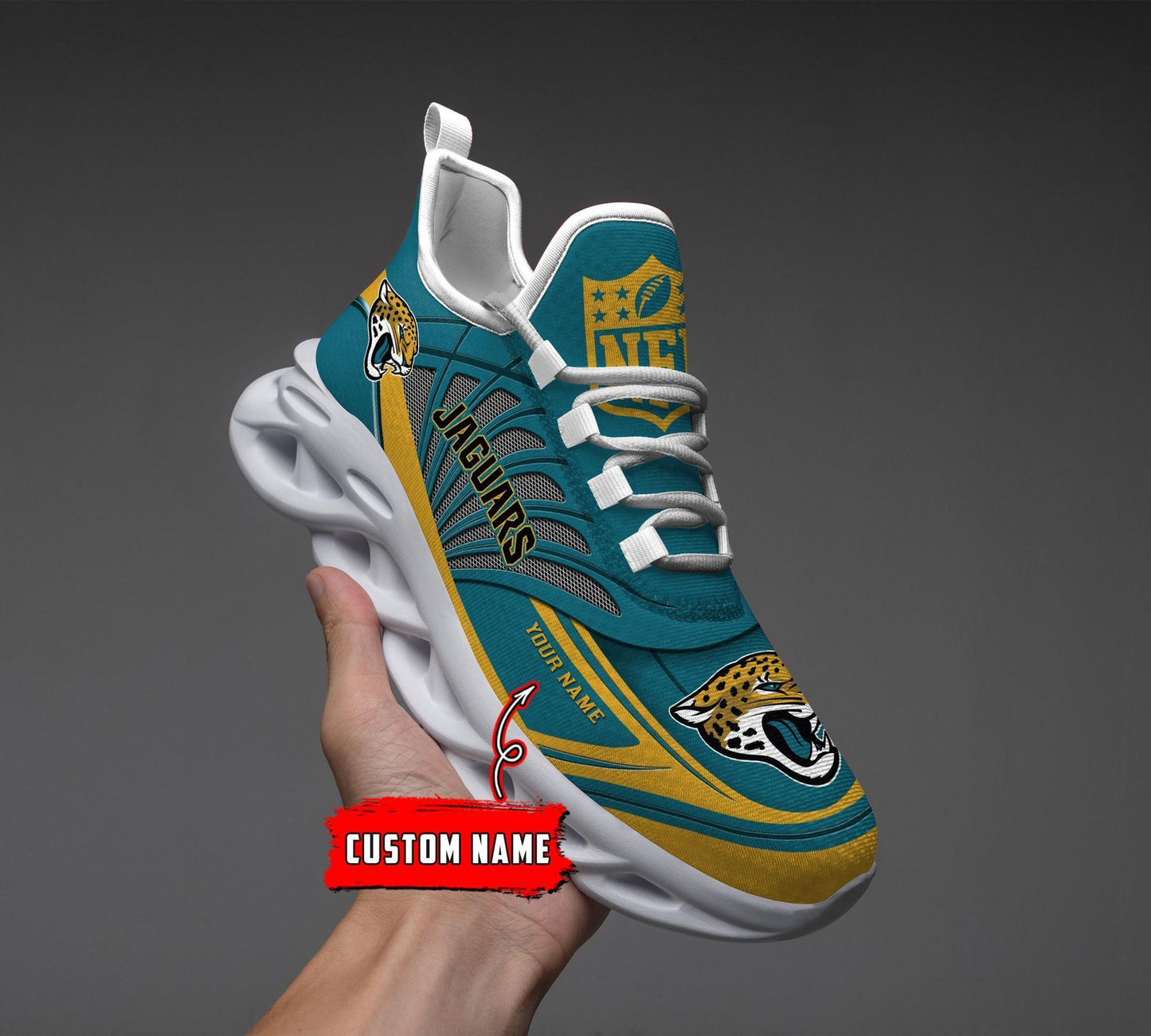 Ideafootwear Jacksonville Jaguars Max Soul Shoes Sneakers For Men And Women