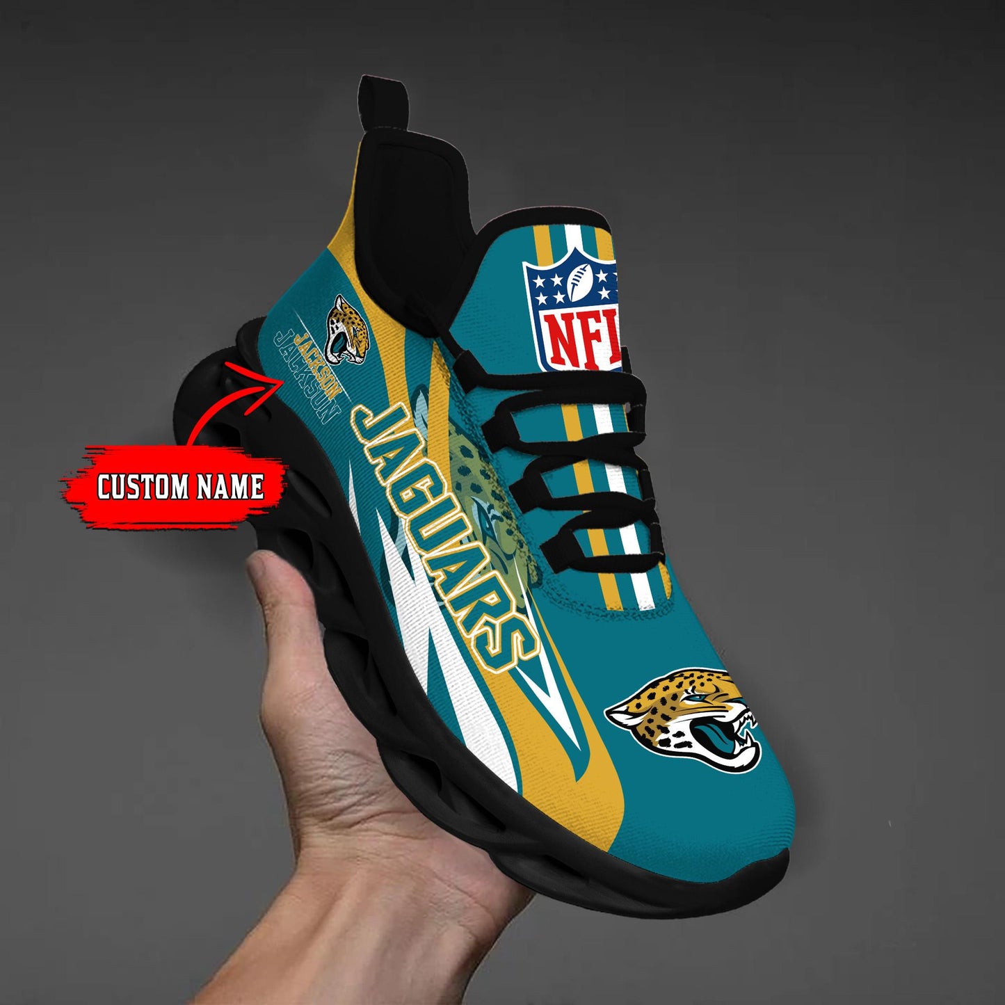 Ideafootwear Jacksonville Jaguars Max Soul Shoes Sneakers For Men And Women