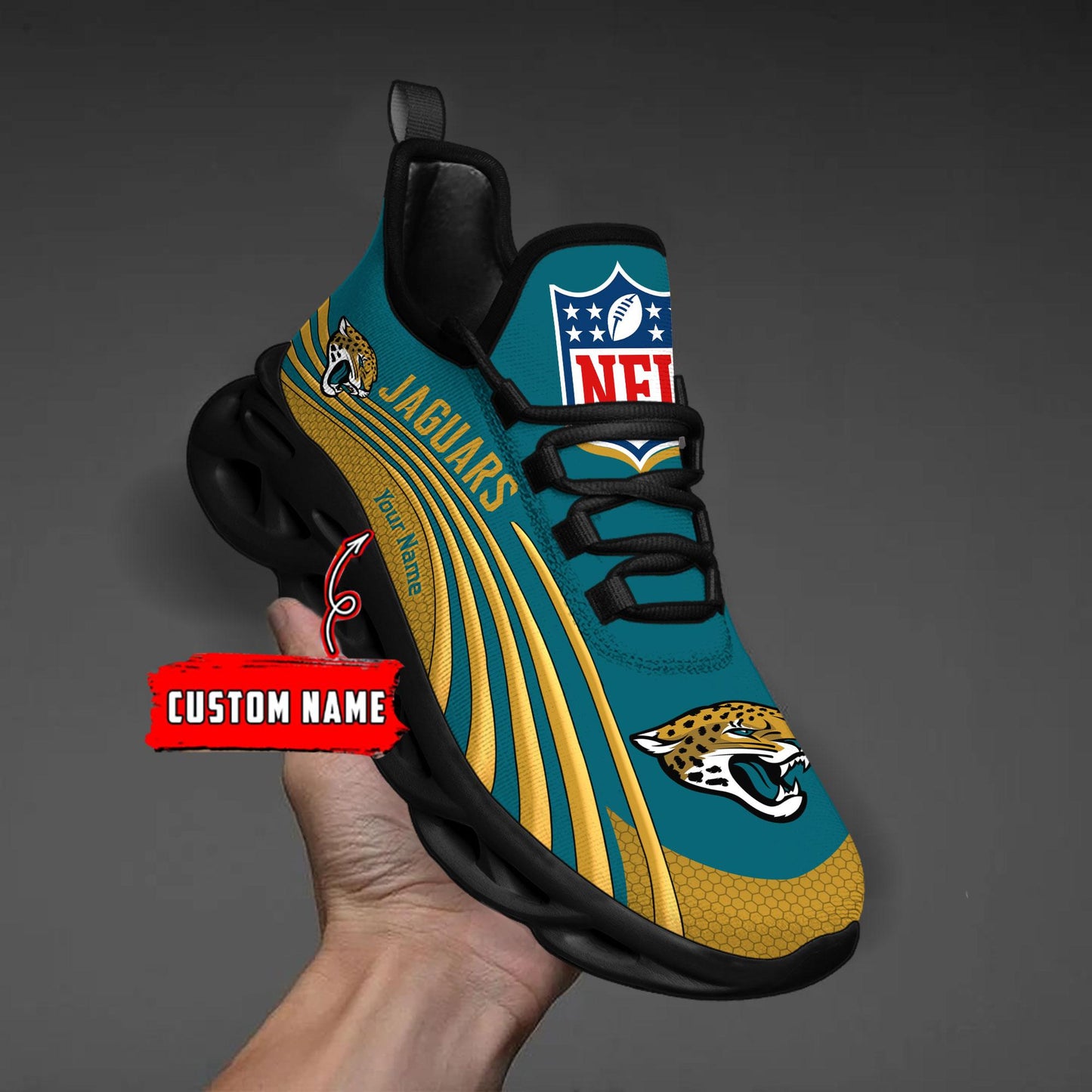 Ideafootwear Jacksonville Jaguars Max Soul Shoes Sneakers For Men And Women