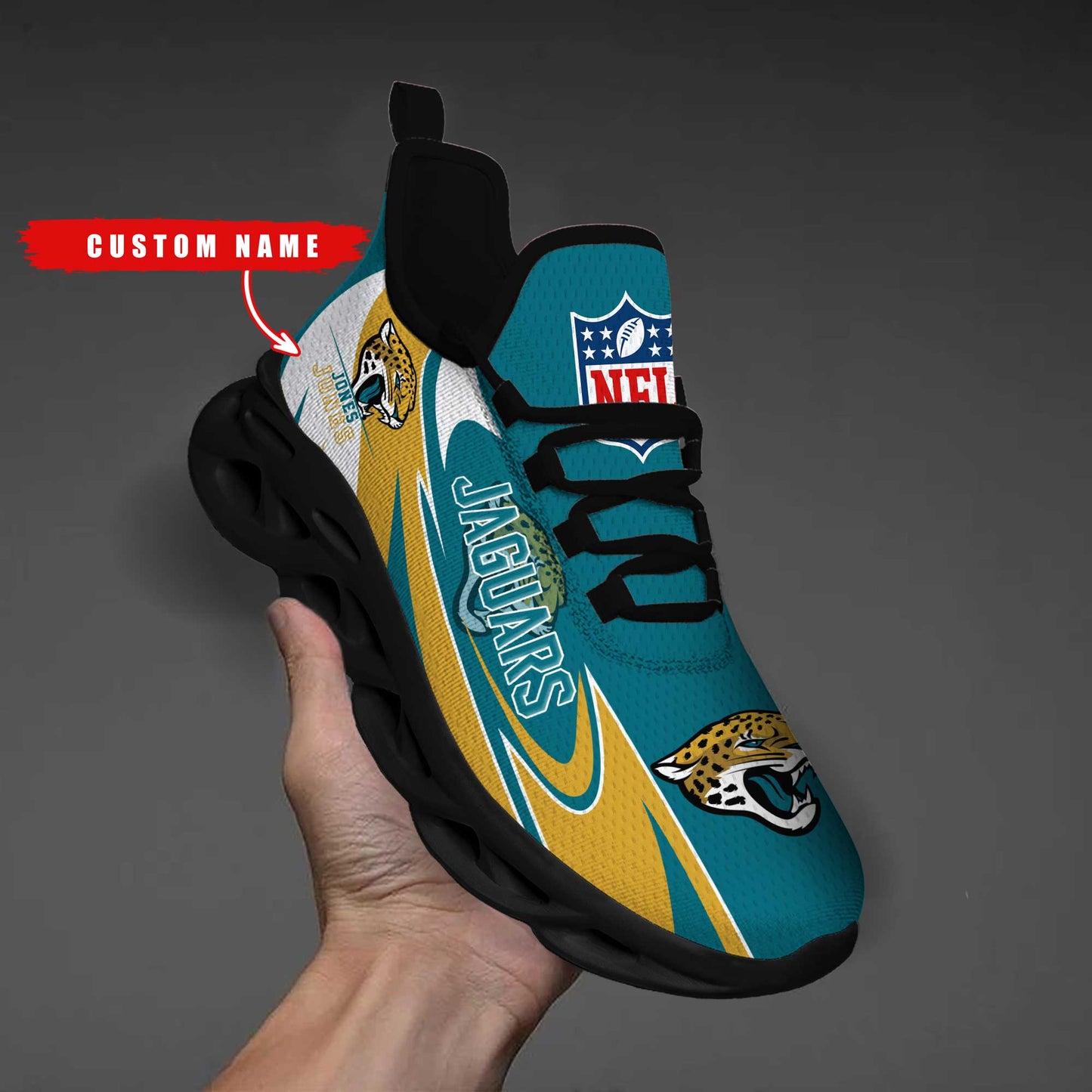 Ideafootwear Jacksonville Jaguars Max Soul Shoes Sneakers For Men And Women