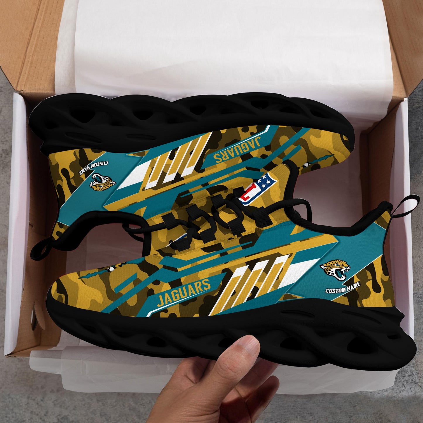 Ideafootwear Jacksonville Jaguars Max Soul Shoes Sneakers For Men And Women
