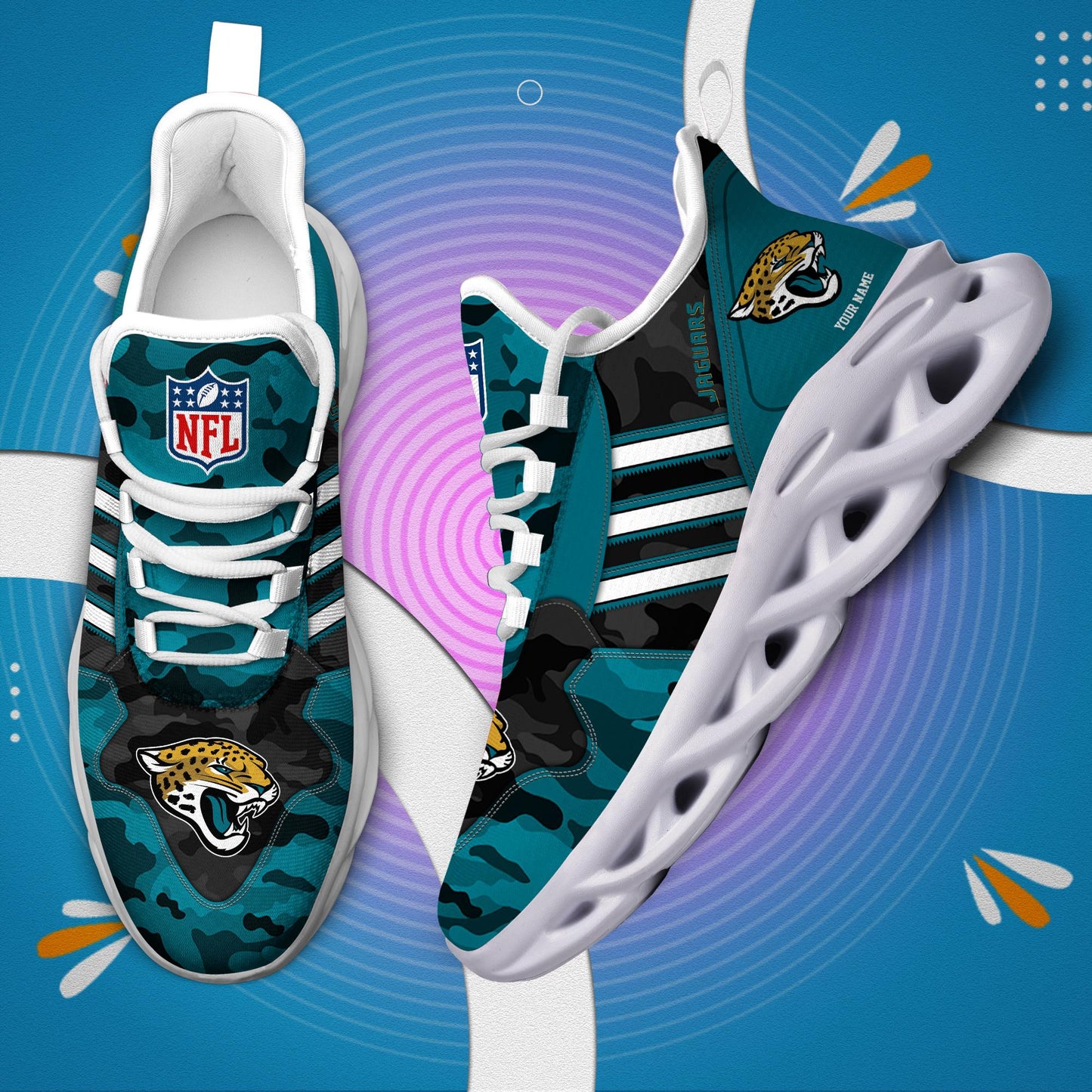 Ideafootwear Jacksonville Jaguars Max Soul Shoes Sneakers For Men And Women