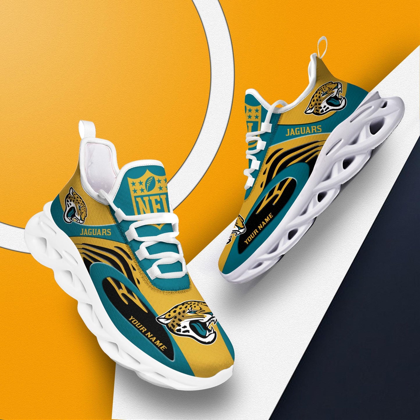 Ideafootwear Jacksonville Jaguars Max Soul Shoes Sneakers For Men And Women