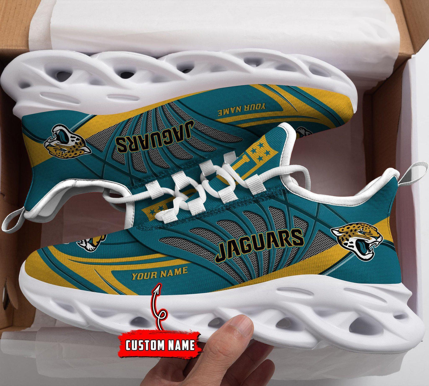 Ideafootwear Jacksonville Jaguars Max Soul Shoes Sneakers For Men And Women