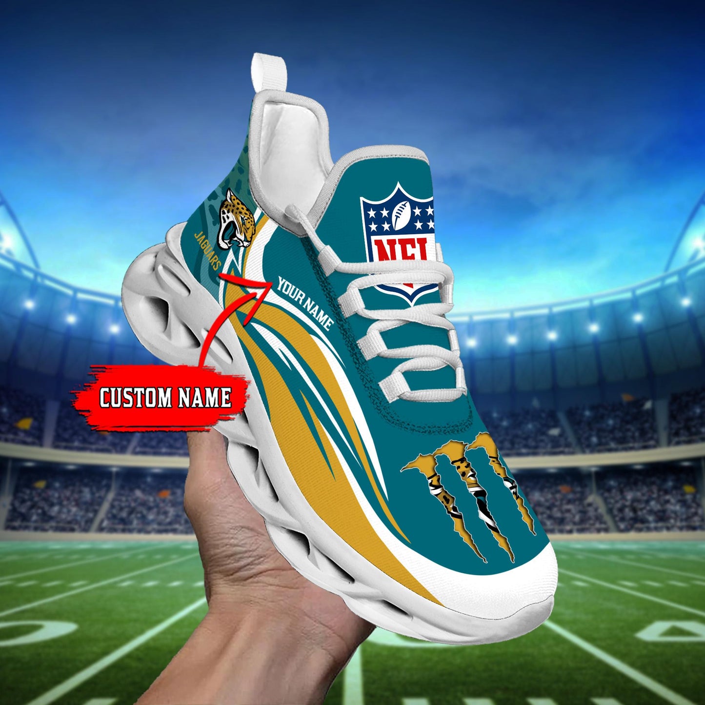 Ideafootwear Jacksonville Jaguars Max Soul Shoes Sneakers For Men And Women