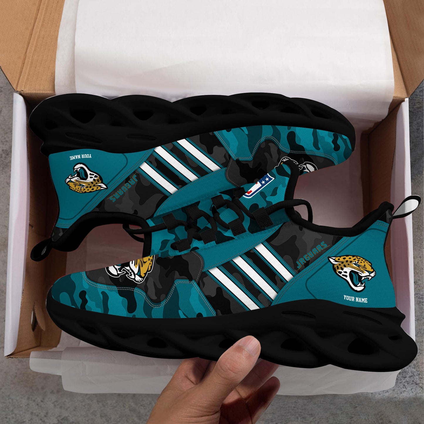 Ideafootwear Jacksonville Jaguars Max Soul Shoes Sneakers For Men And Women
