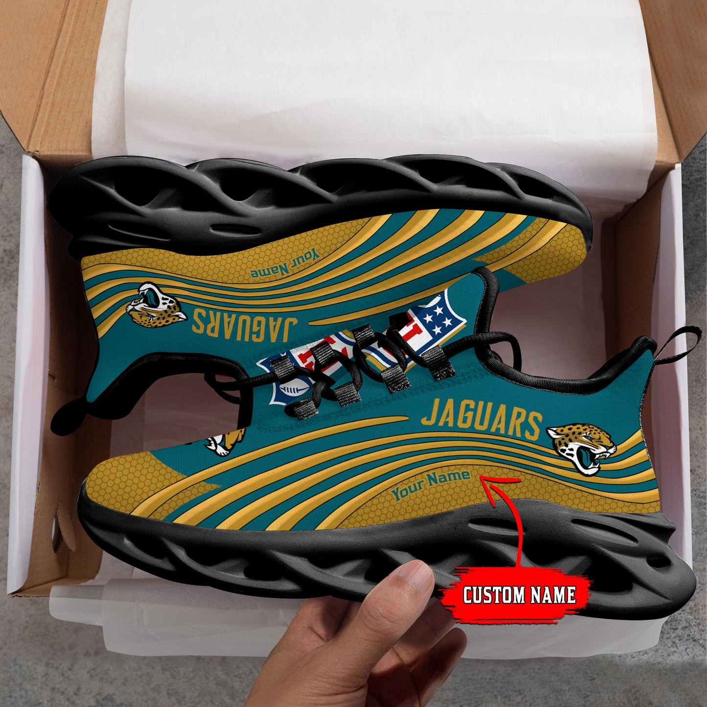 Ideafootwear Jacksonville Jaguars Max Soul Shoes Sneakers For Men And Women