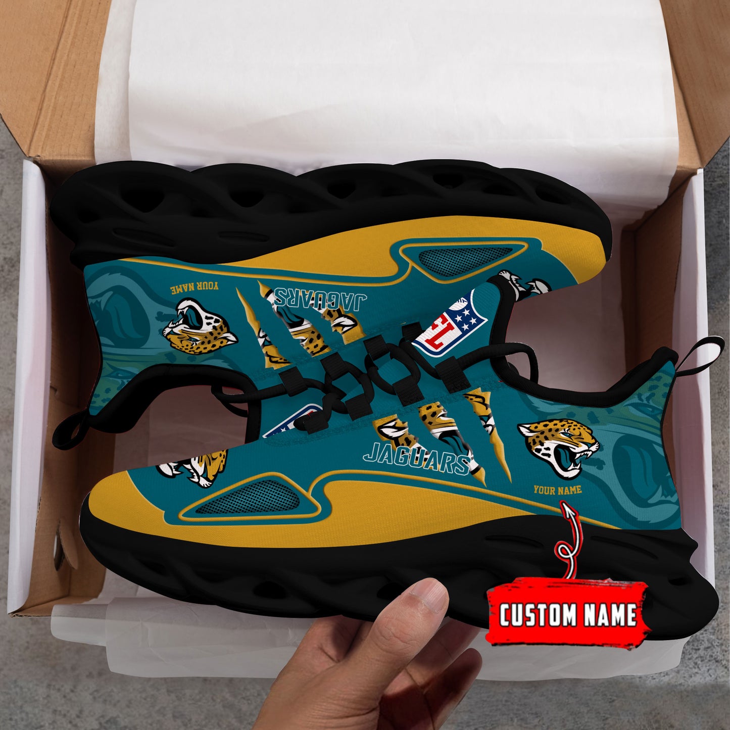 Ideafootwear Jacksonville Jaguars Max Soul Shoes Sneakers For Men And Women