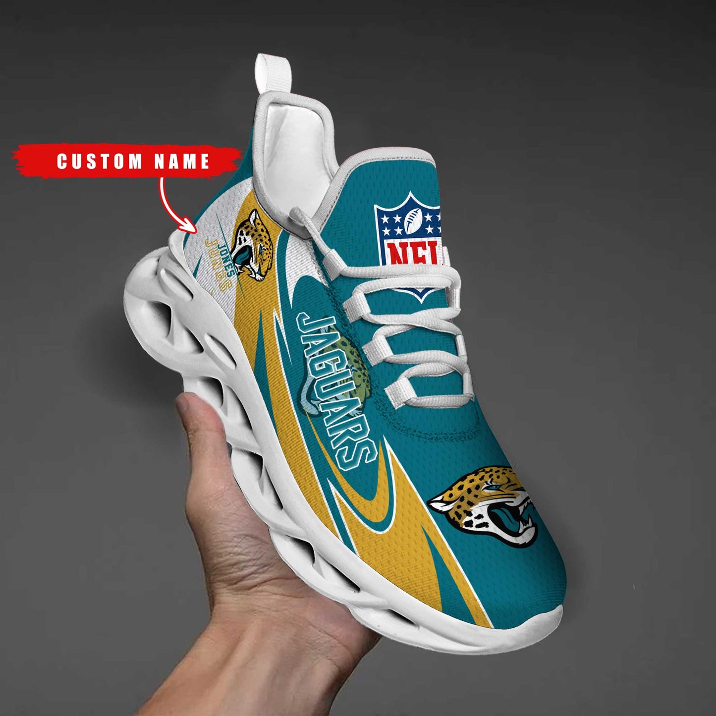 Ideafootwear Jacksonville Jaguars Max Soul Shoes Sneakers For Men And Women