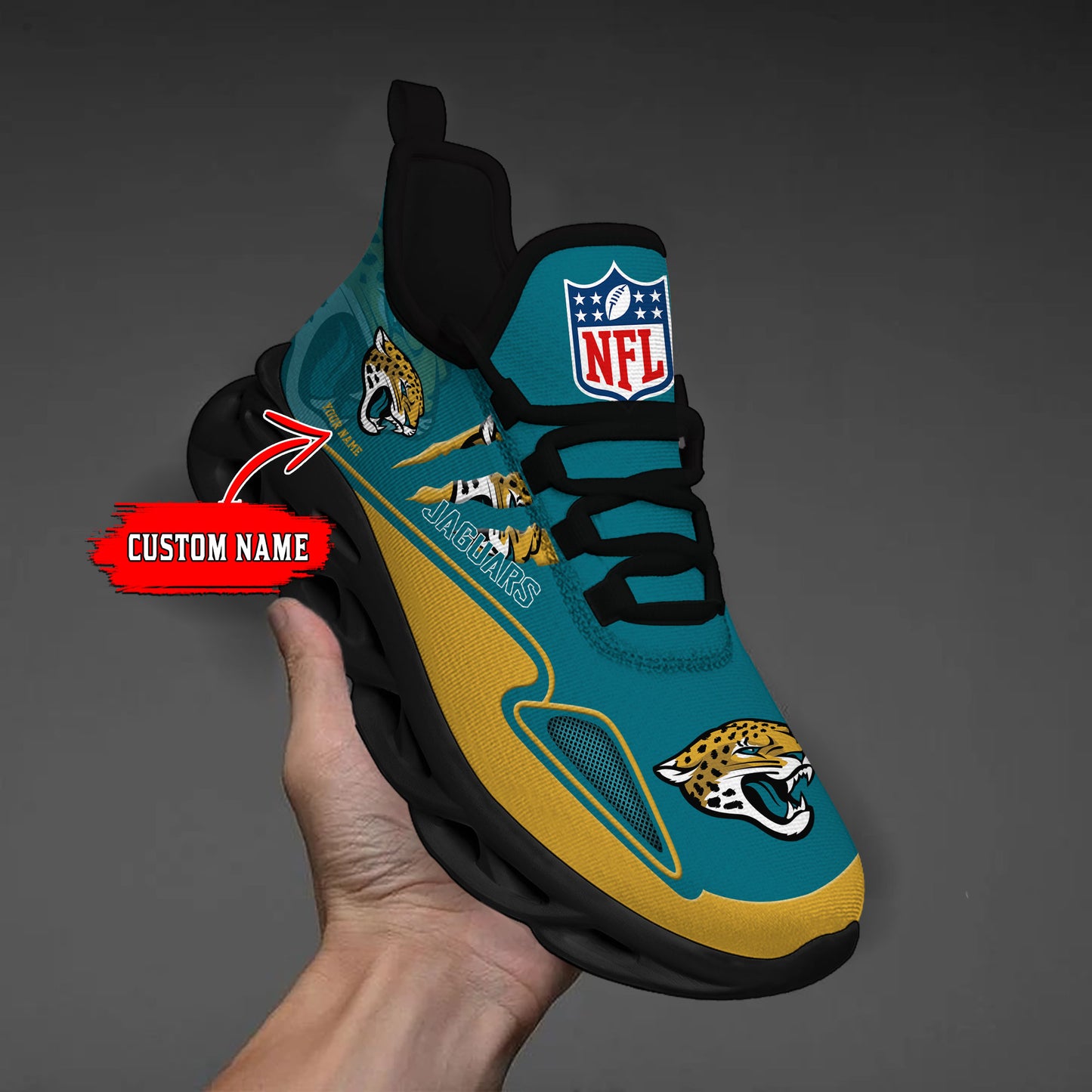 Ideafootwear Jacksonville Jaguars Max Soul Shoes Sneakers For Men And Women
