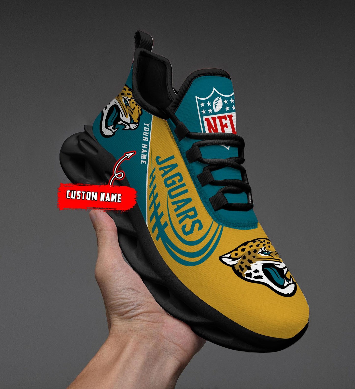 Ideafootwear Jacksonville Jaguars Max Soul Shoes Sneakers For Men And Women