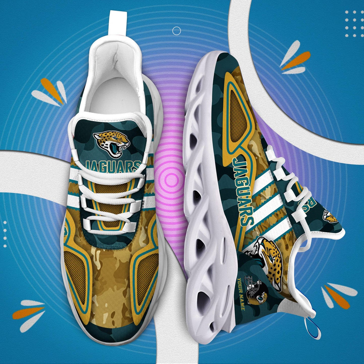 Ideafootwear Jacksonville Jaguars Max Soul Shoes Sneakers For Men And Women
