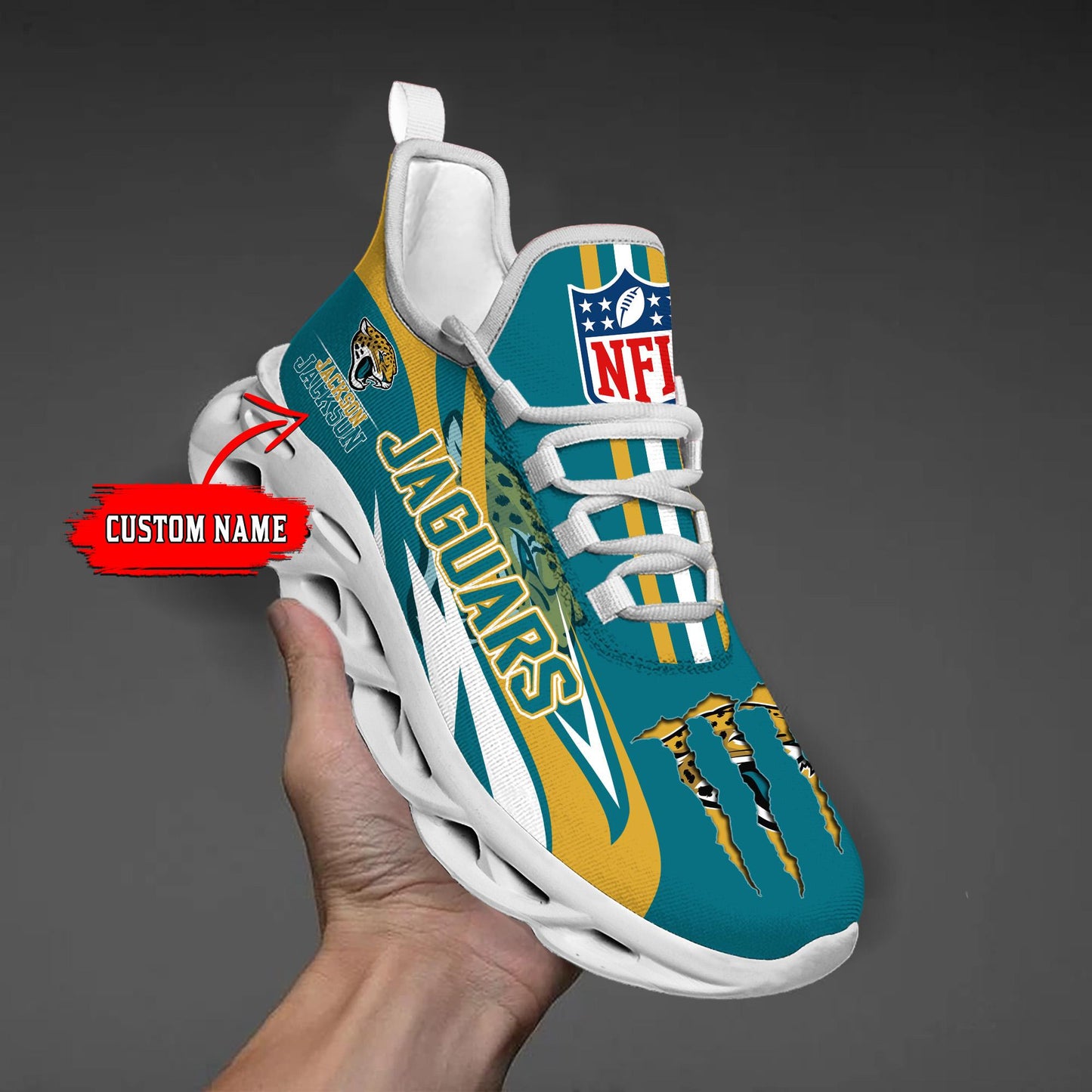 Ideafootwear Jacksonville Jaguars Max Soul Shoes Sneakers For Men And Women