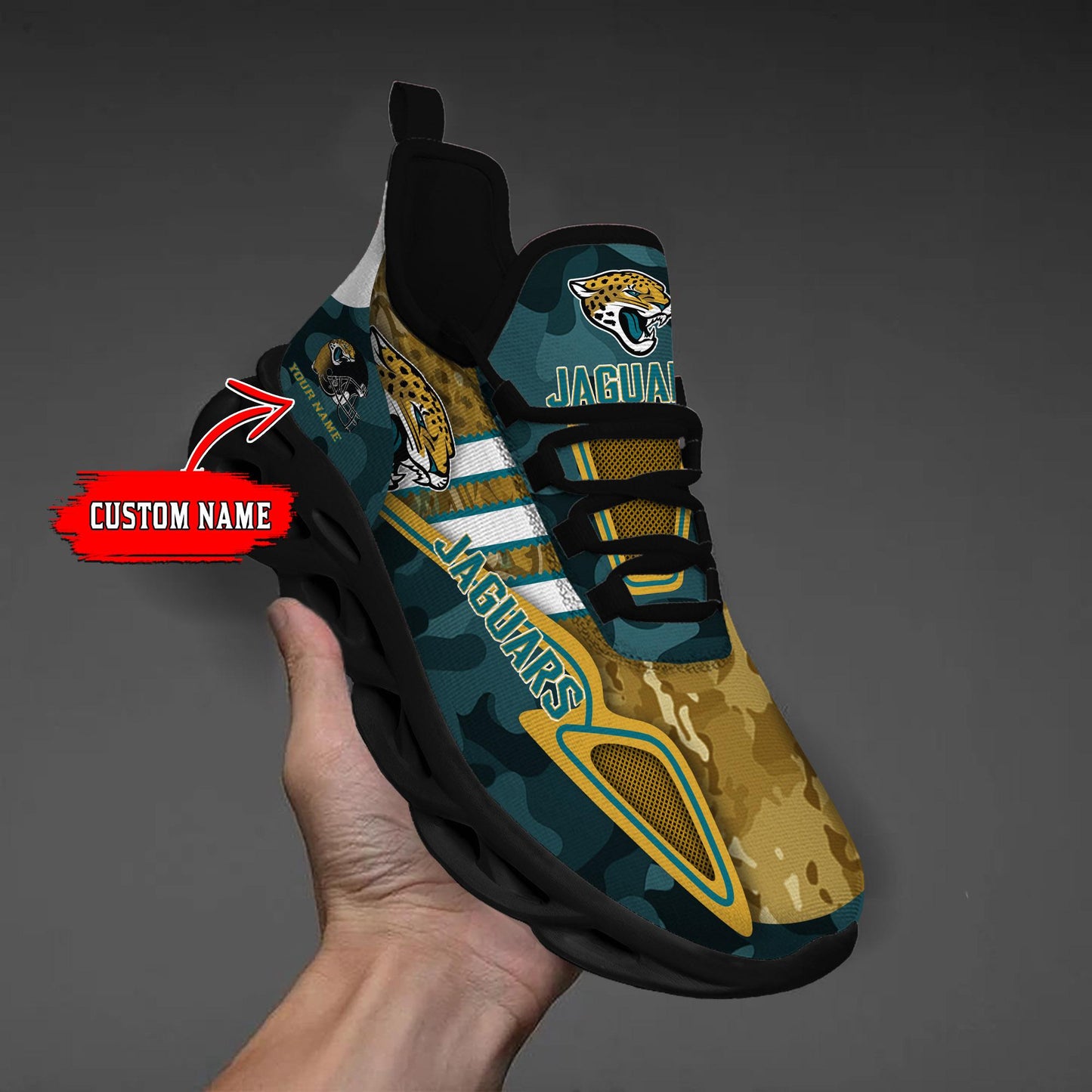 Ideafootwear Jacksonville Jaguars Max Soul Shoes Sneakers For Men And Women