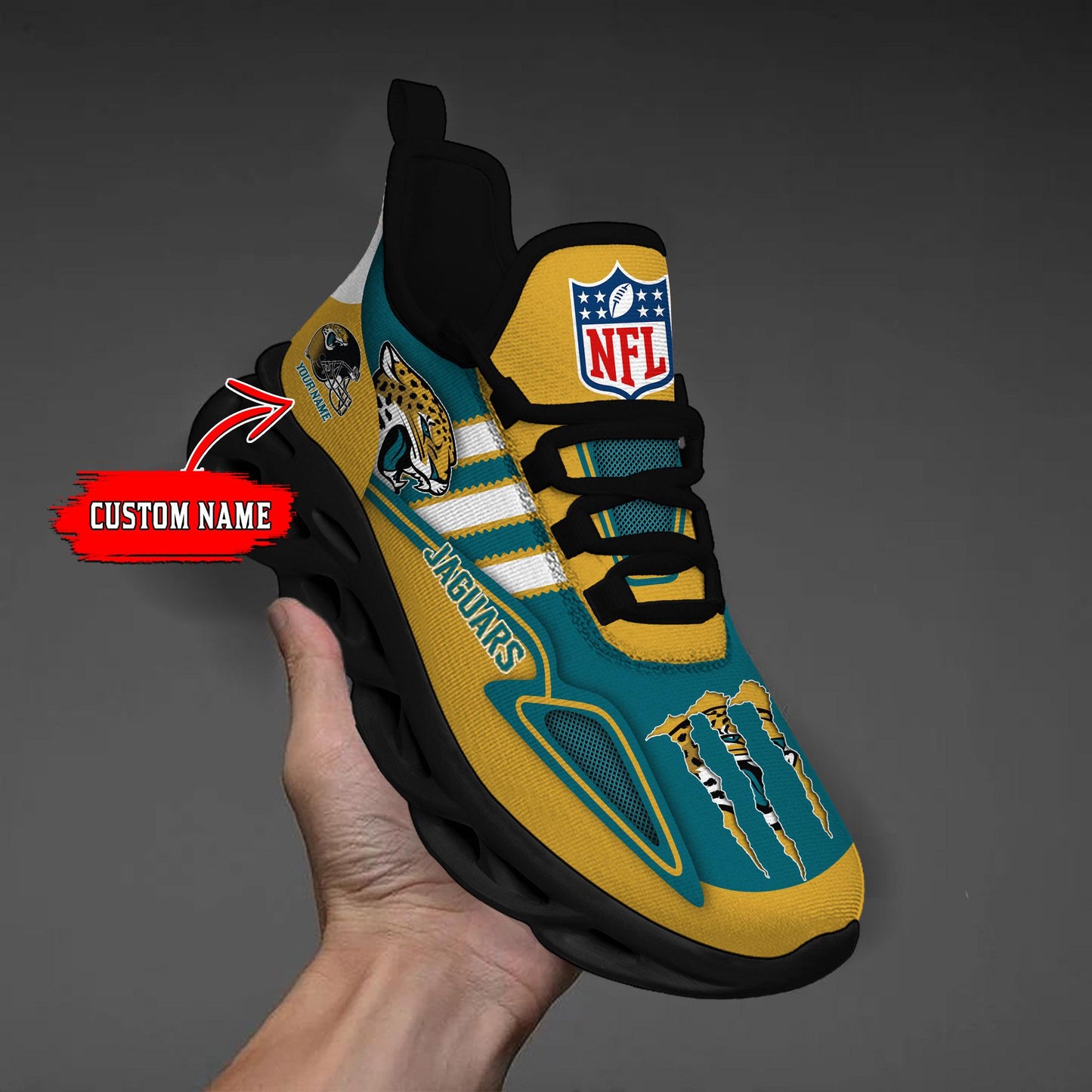 Ideafootwear Jacksonville Jaguars Max Soul Shoes Sneakers For Men And Women