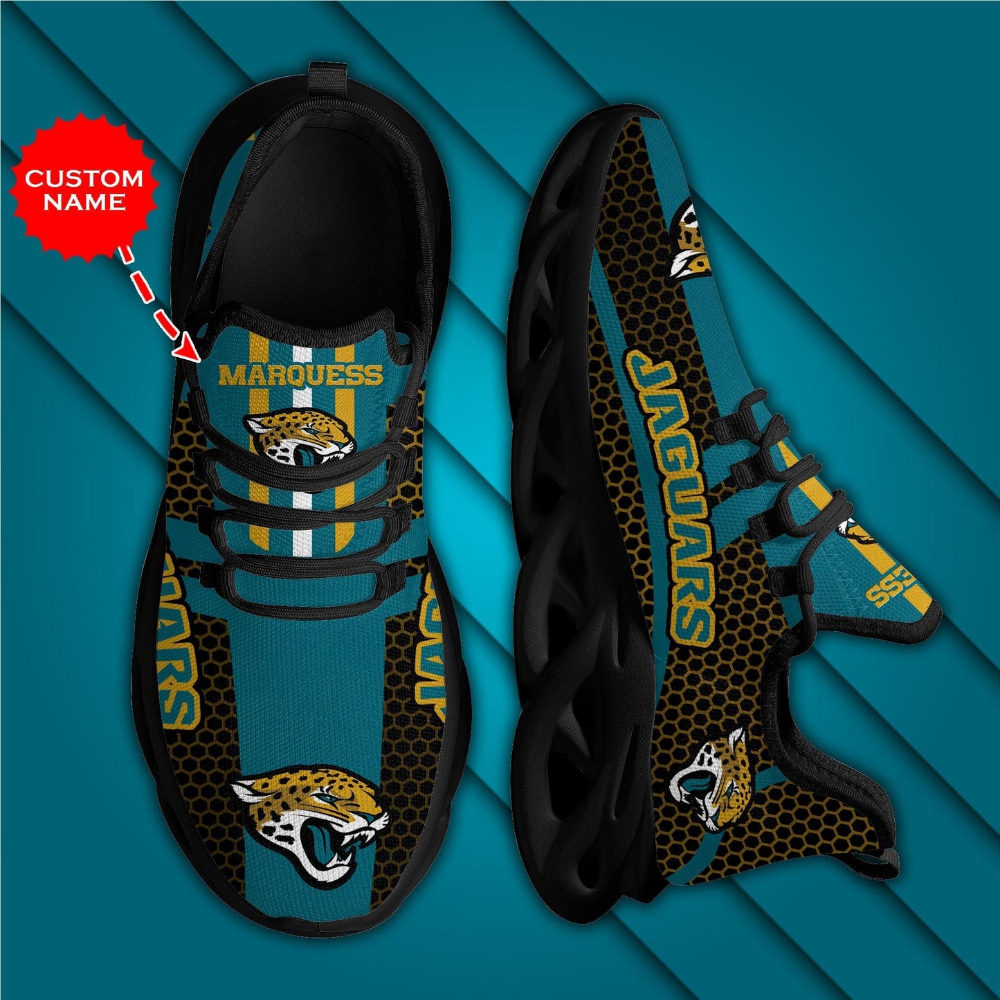 Ideafootwear Jacksonville Jaguars Max Soul Shoes Sneakers For Men And Women