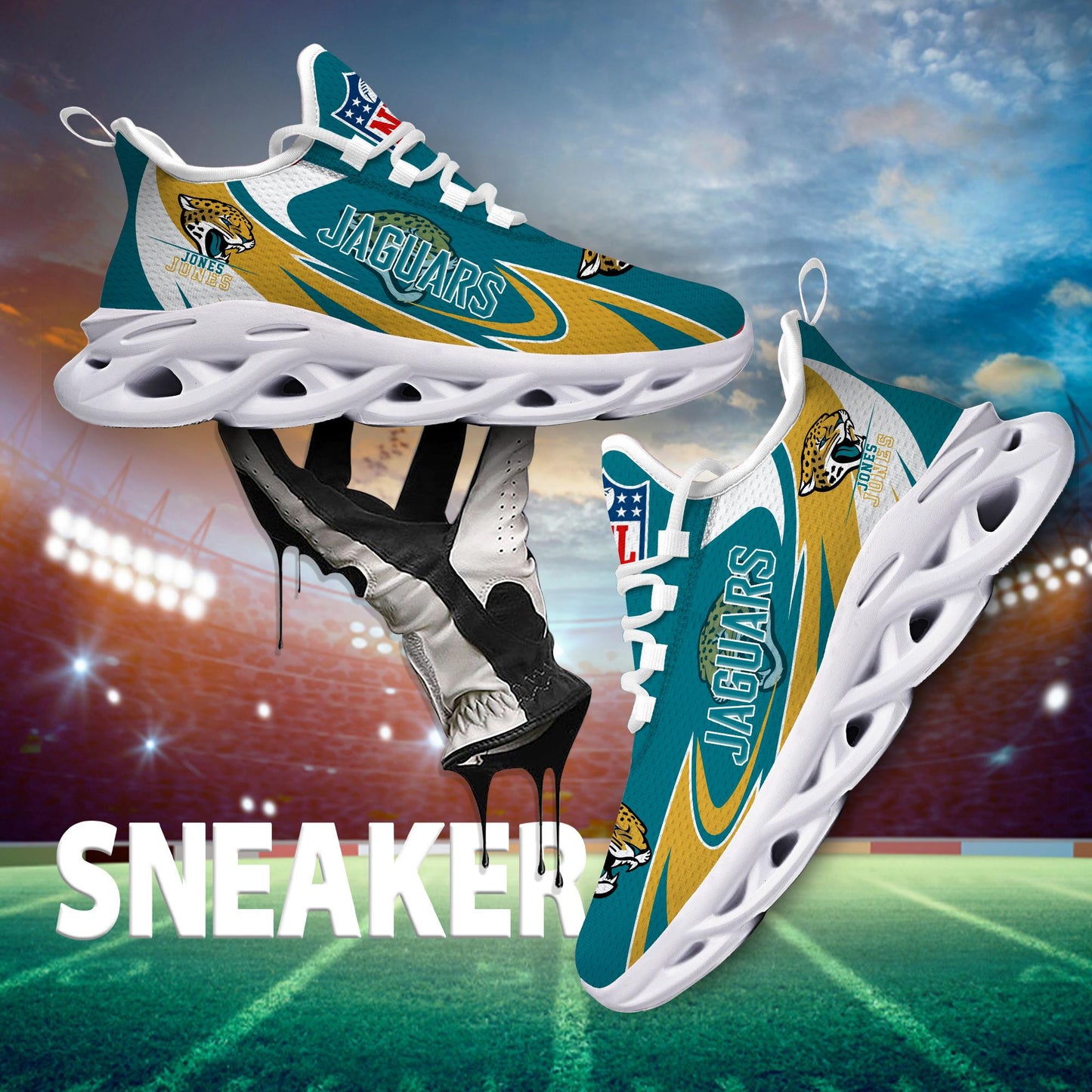 Ideafootwear Jacksonville Jaguars Max Soul Shoes Sneakers For Men And Women