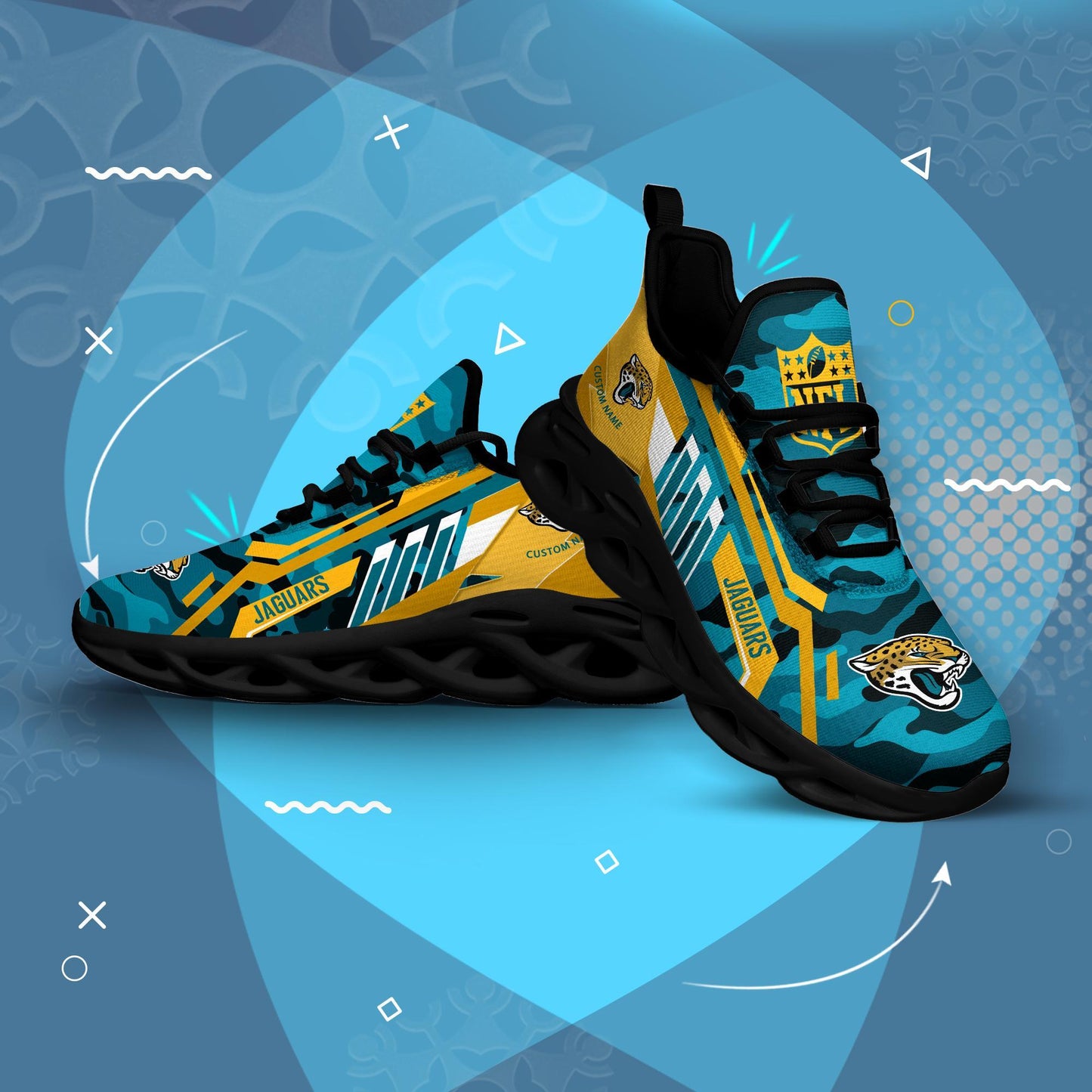 Ideafootwear Jacksonville Jaguars Max Soul Shoes Sneakers For Men And Women