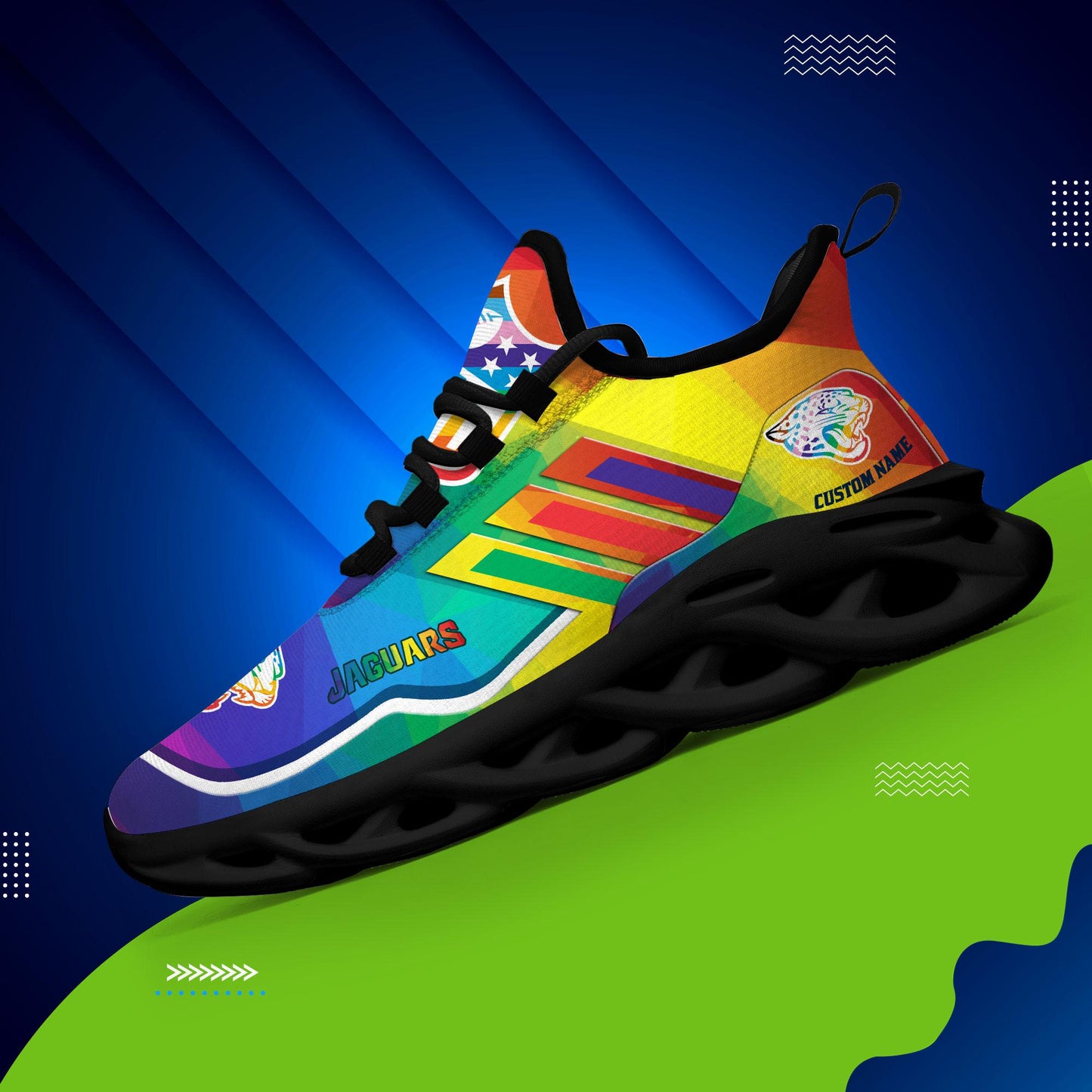 Ideafootwear Jacksonville Jaguars Max Soul Shoes Sneakers For Men And Women