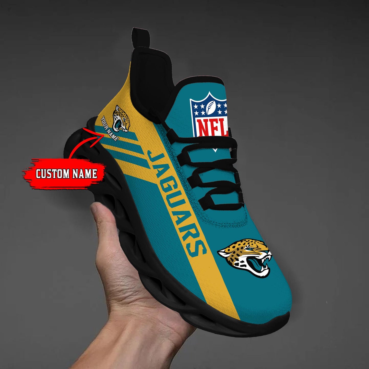 Ideafootwear Jacksonville Jaguars Max Soul Shoes Sneakers For Men And Women