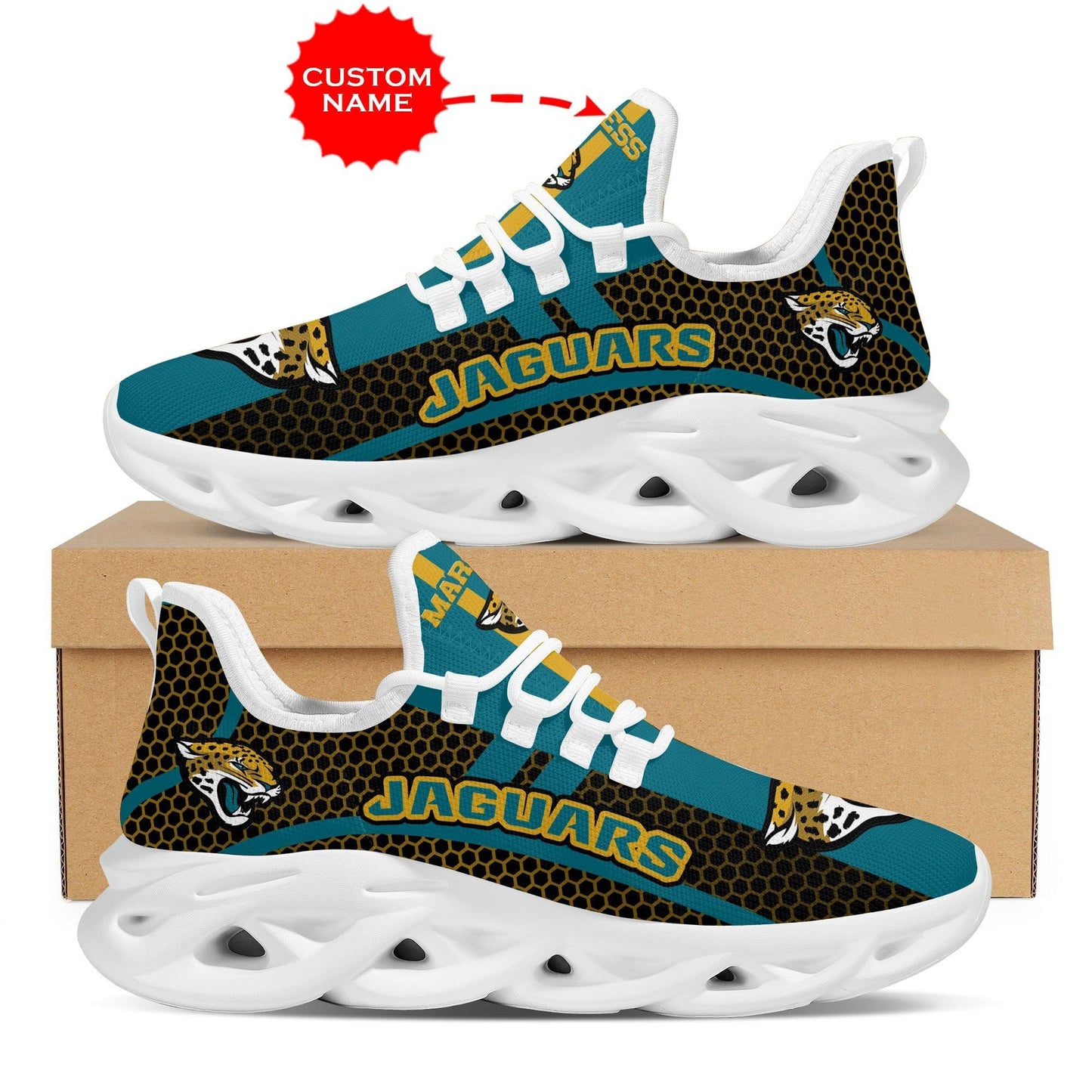 Ideafootwear Jacksonville Jaguars Max Soul Shoes Sneakers For Men And Women
