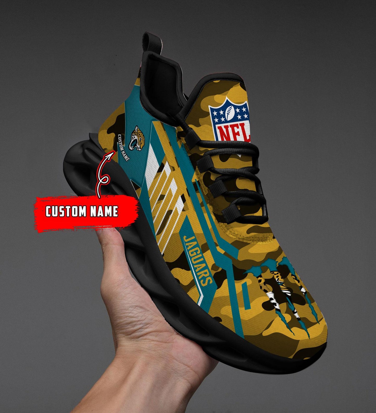 Ideafootwear Jacksonville Jaguars Max Soul Shoes Sneakers For Men And Women