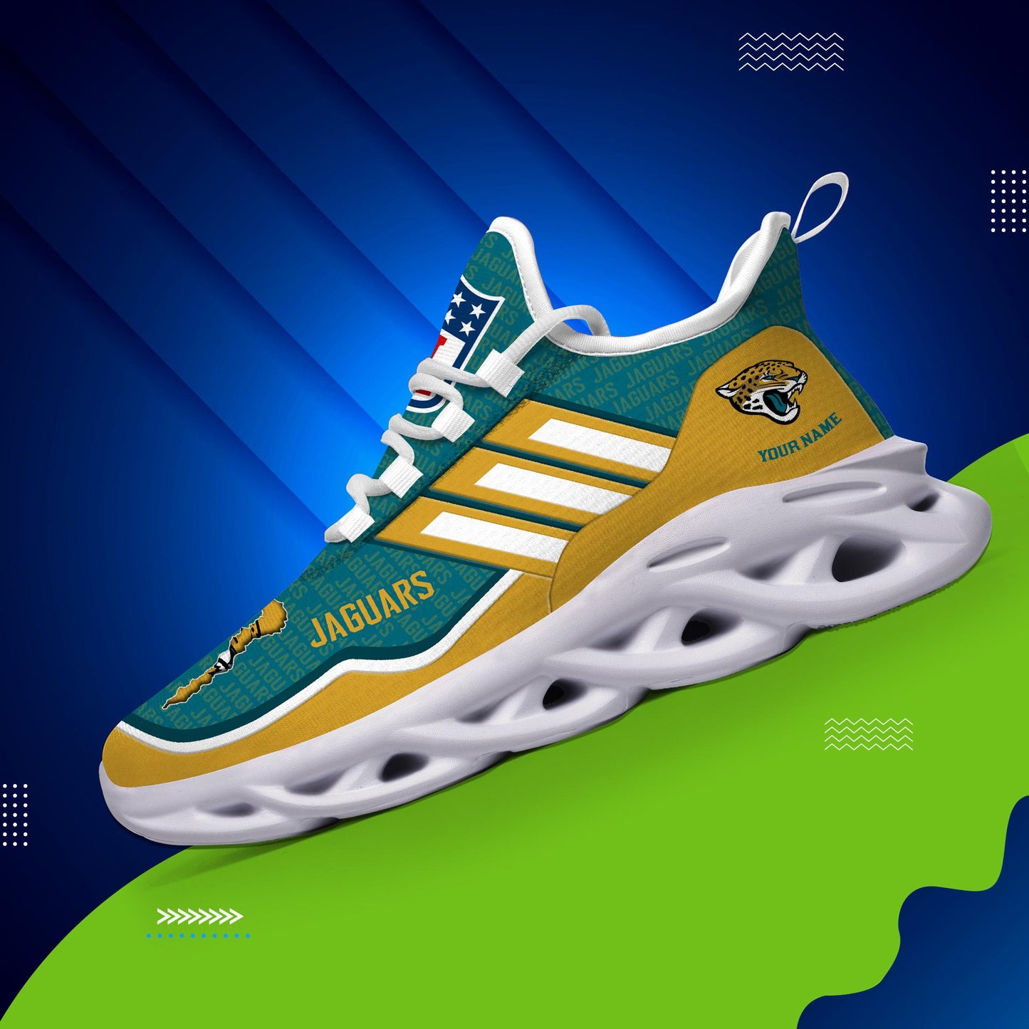 Ideafootwear Jacksonville Jaguars Max Soul Shoes Sneakers For Men And Women