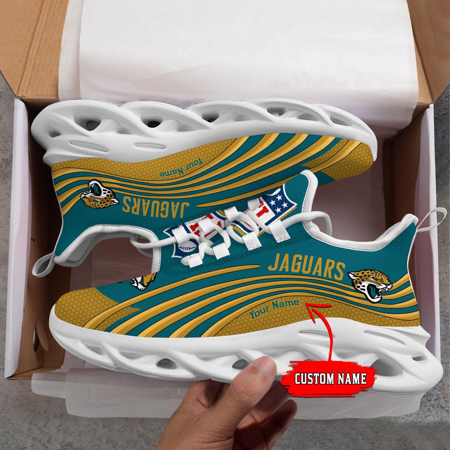 Ideafootwear Jacksonville Jaguars Max Soul Shoes Sneakers For Men And Women