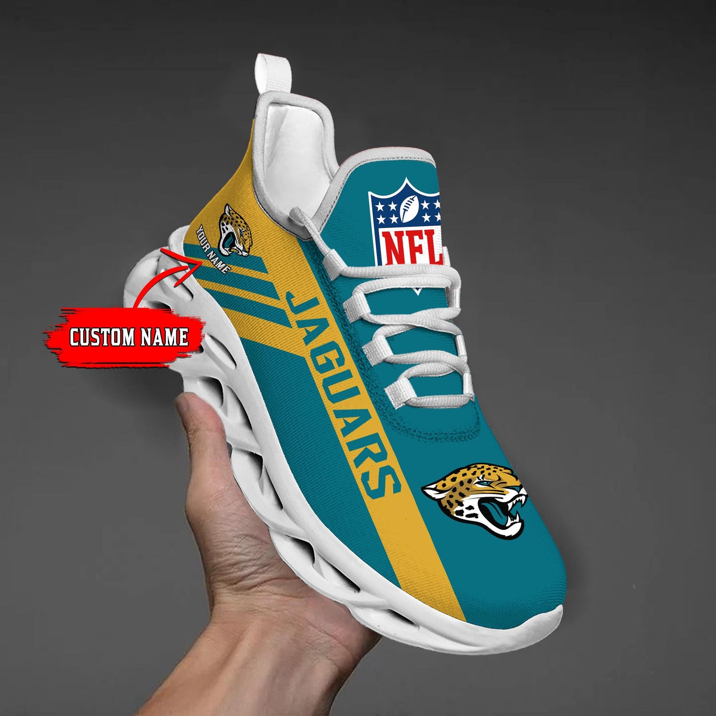 Ideafootwear Jacksonville Jaguars Max Soul Shoes Sneakers For Men And Women